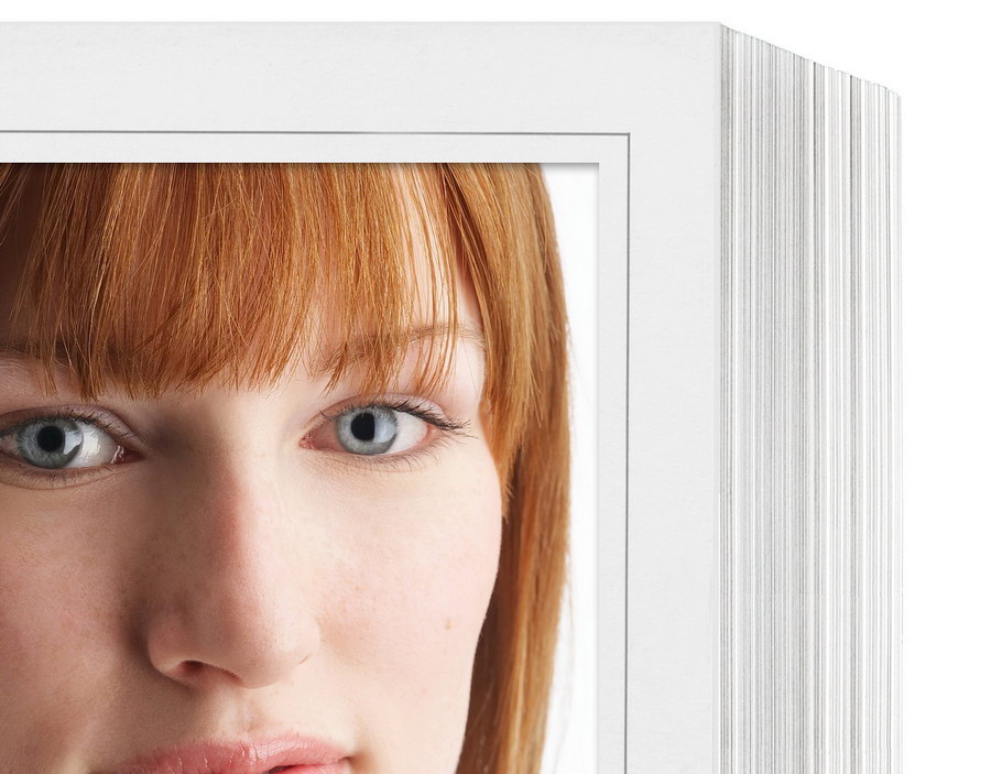 Endlosleporello für 13x18 cm - weiß - weiß matte Maske - grauer Rand - 25 Teile