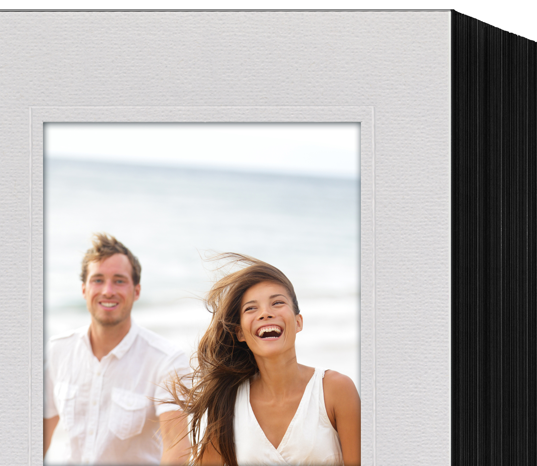 Endlosleporello für 13x18 cm - schwarz - graue filzgeprägte Maske - Blindprägung - 50 Teile