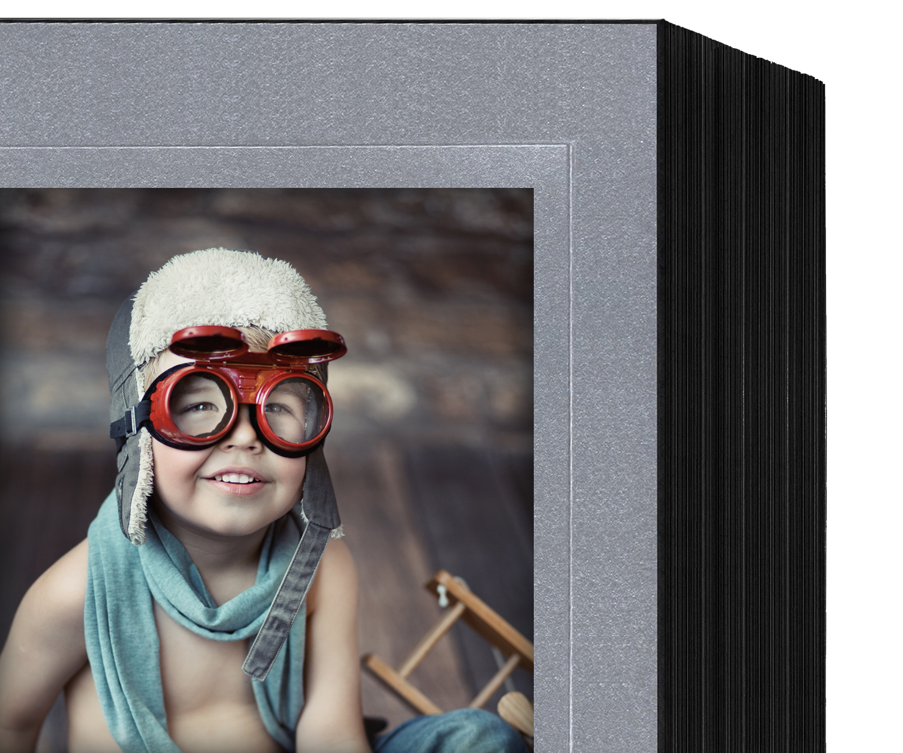 Endlosleporello für 13x18 cm - schwarz - silber satinierte Maske - Blindprägung -100 Teile