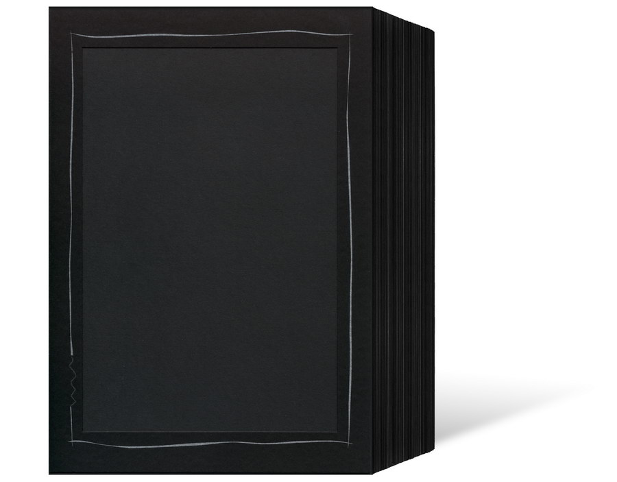 Endlosleporello für 13x18 cm - schwarz - schwarze Maske - silber Tuscherand - 25 Teile