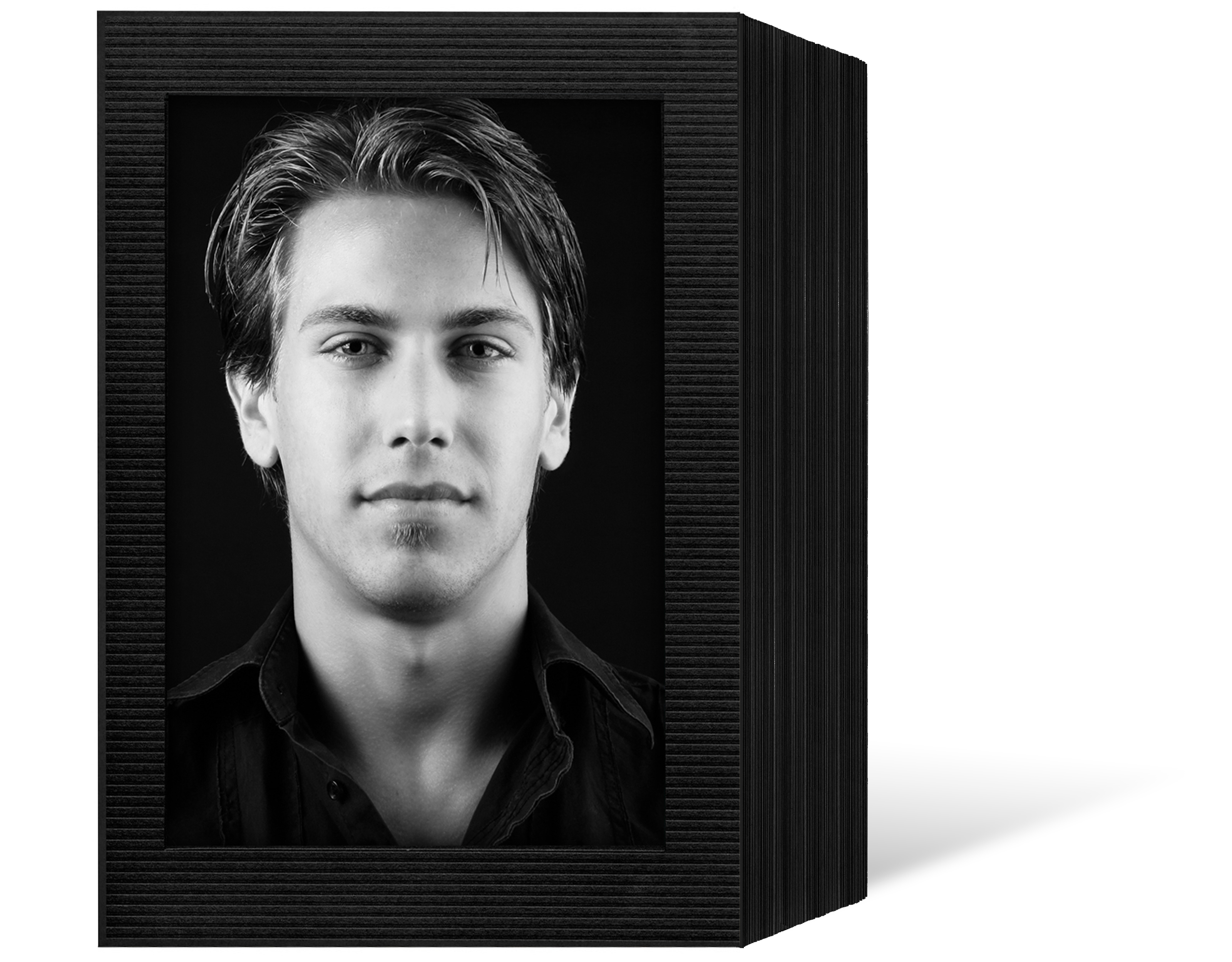 Endlosleporello für 13x18 cm - schwarz - schwarz gerippte Maske - 50 Teile