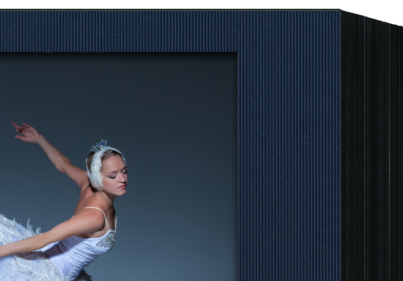 quadratisches Endlosleporello für 15x20 cm - schwarz - blau gerippte Maske - 100 Teile