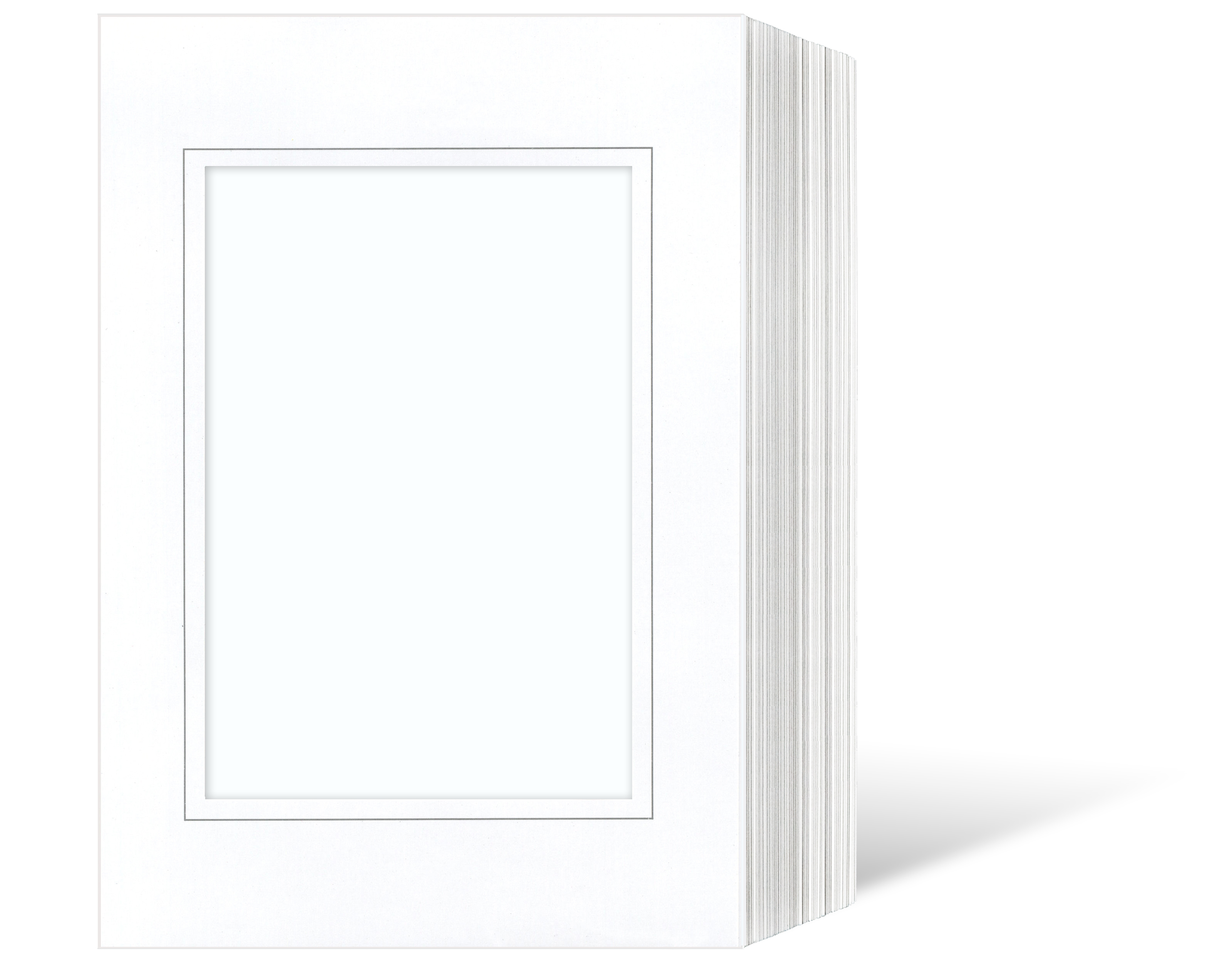 Endlosleporello  für 18x24 cm - weiß - weiße glänzende Maske - grauer Rand - 50 Teile