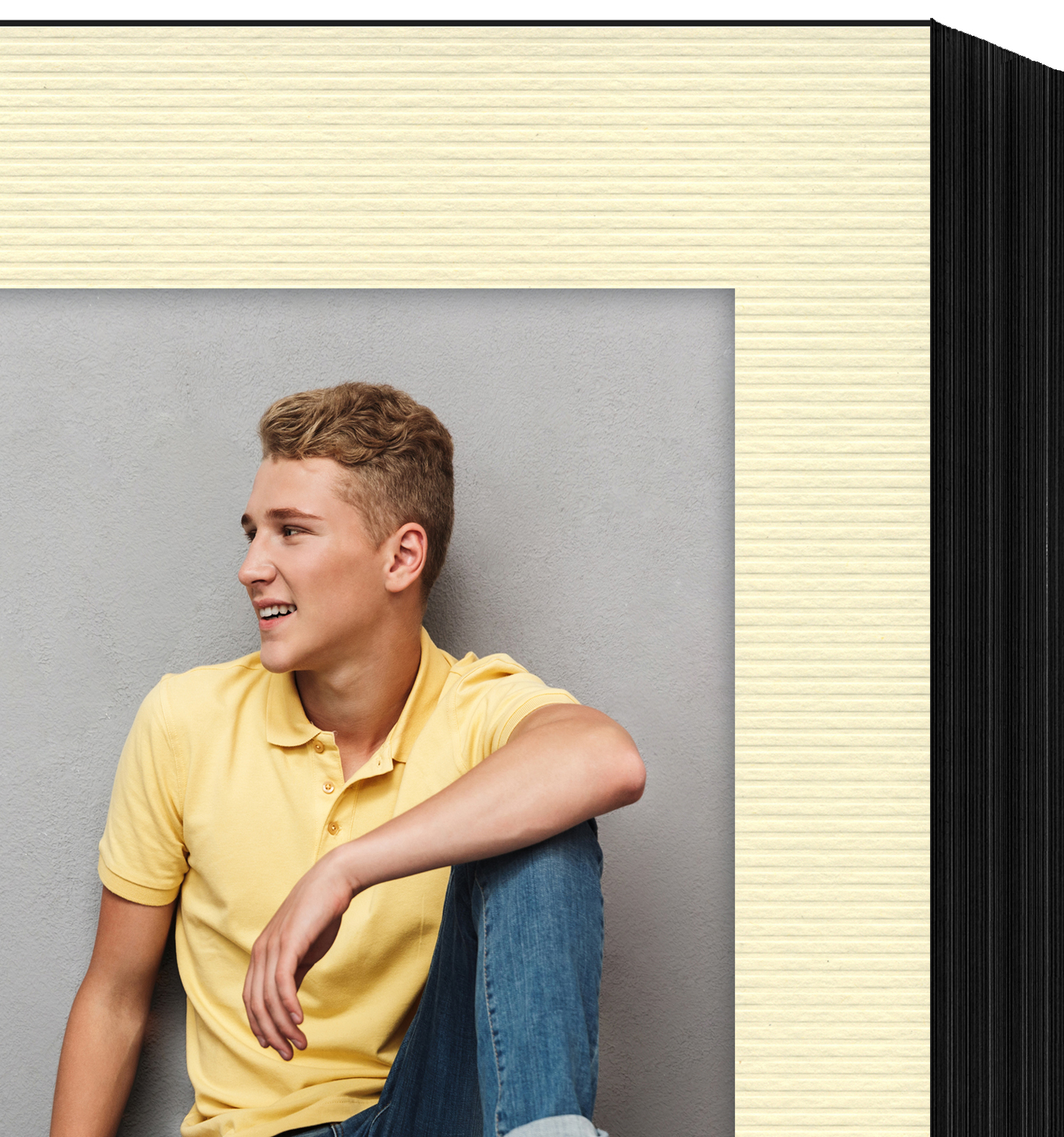 Endlosleporello für 13x18 cm - schwarz - creme gerippte Maske - 50 Teile