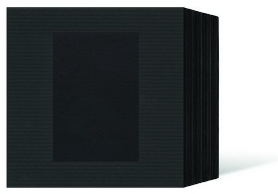 quadratisches Endlosleporello für 15x20 cm - schwarz - schwarz gerippte Maske - 50 Teile