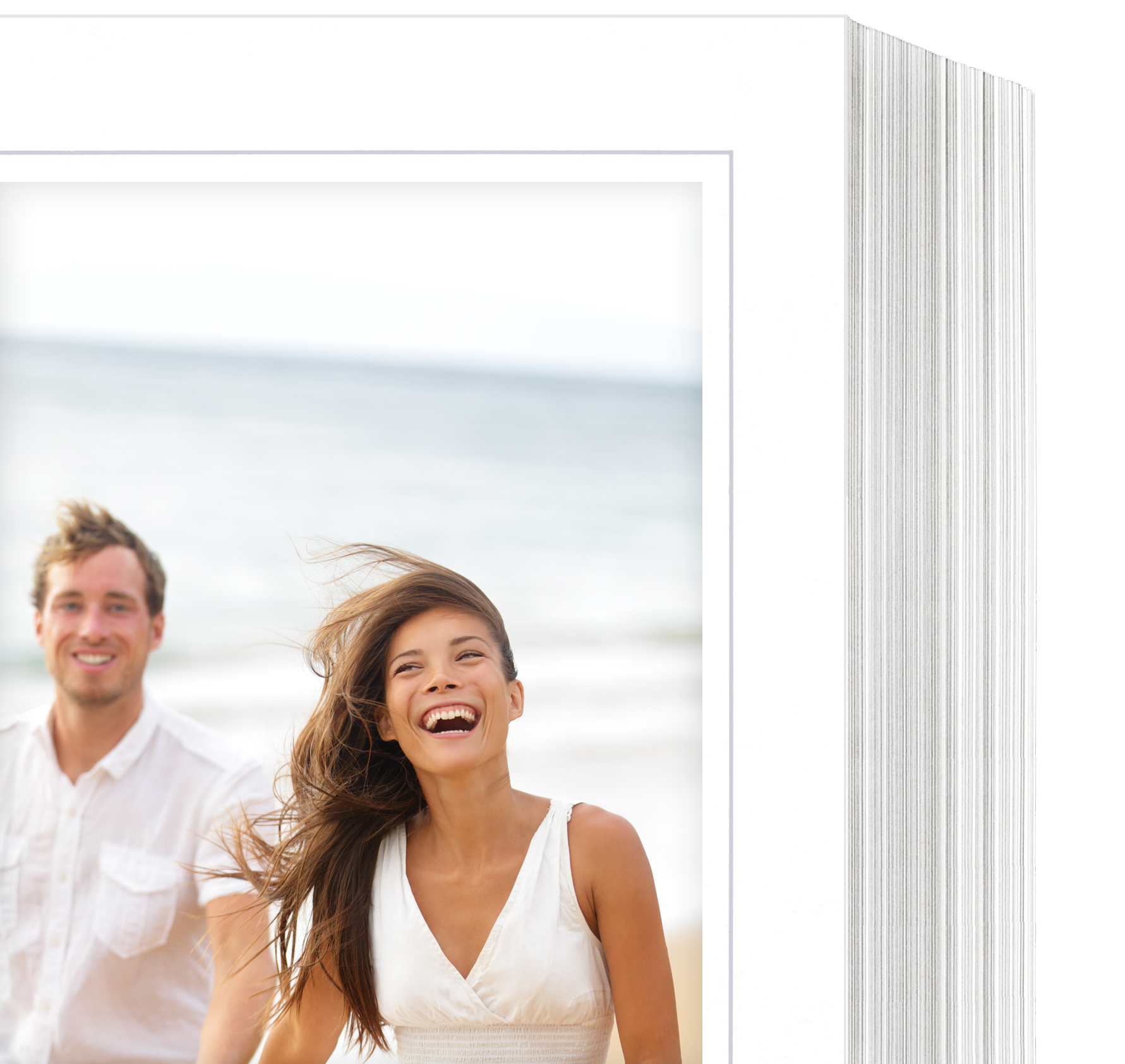 Endlosleporello für 10x15 cm - weiß - weiß glänzende Maske - graue Umrandung - 50 Teile