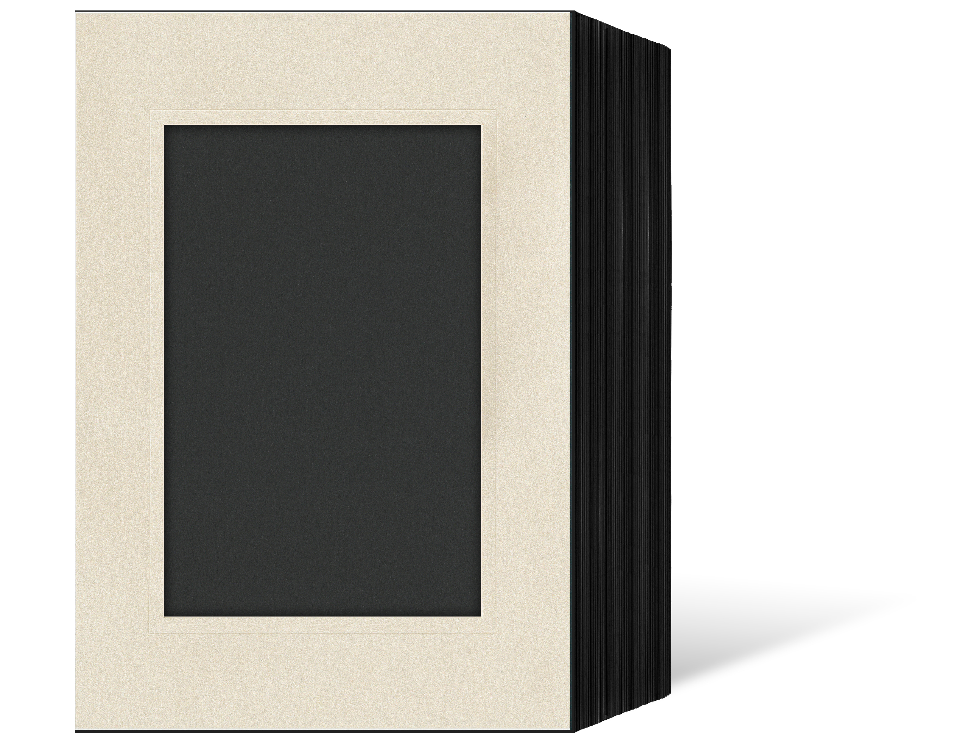 Endlosleporello für 13x18 cm - schwarz - creme satinierte Maske - Blindprägung - 50 Teile