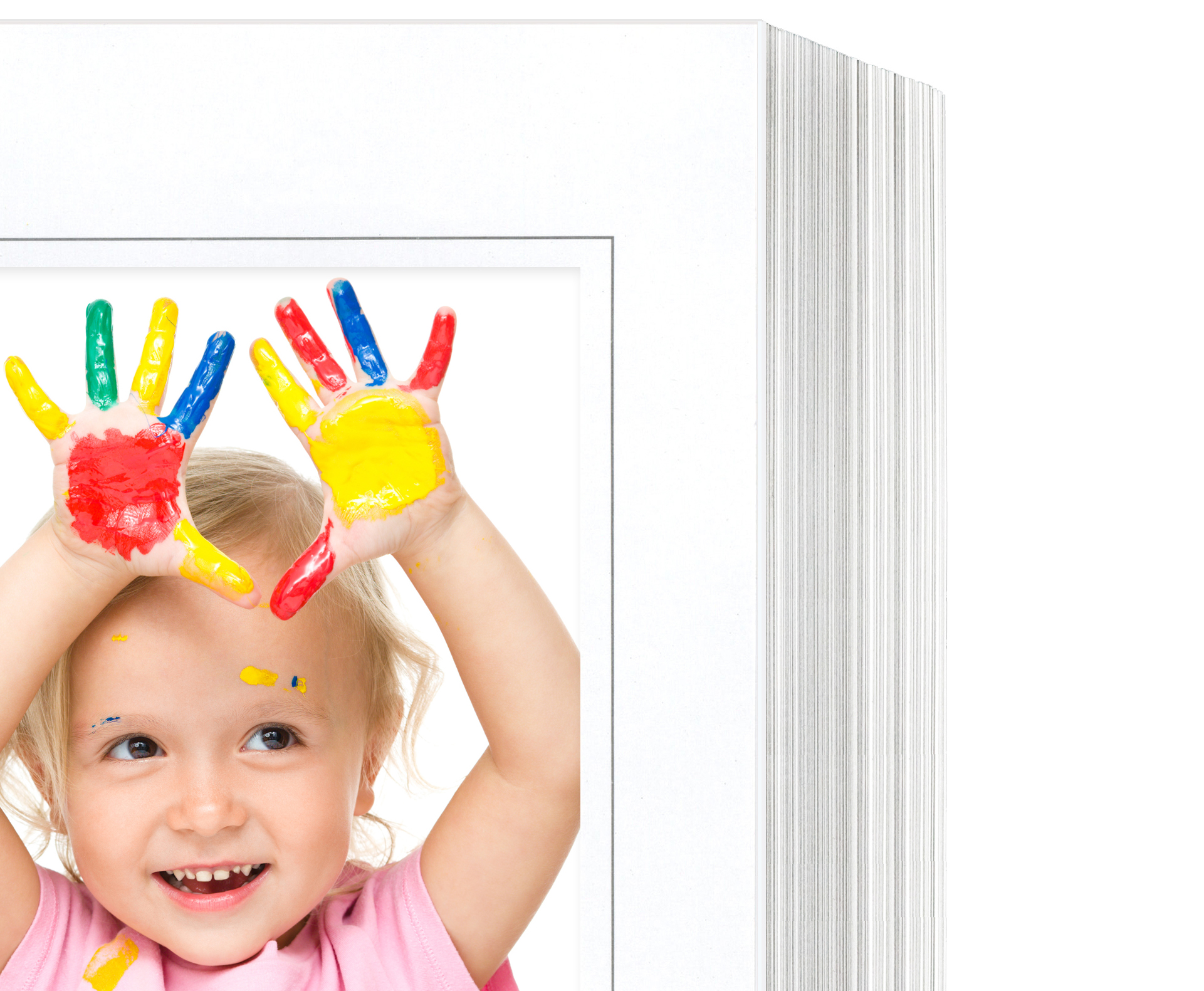 Endlosleporello  für 18x24 cm - weiß - weiße glänzende Maske - grauer Rand - 100 Teile