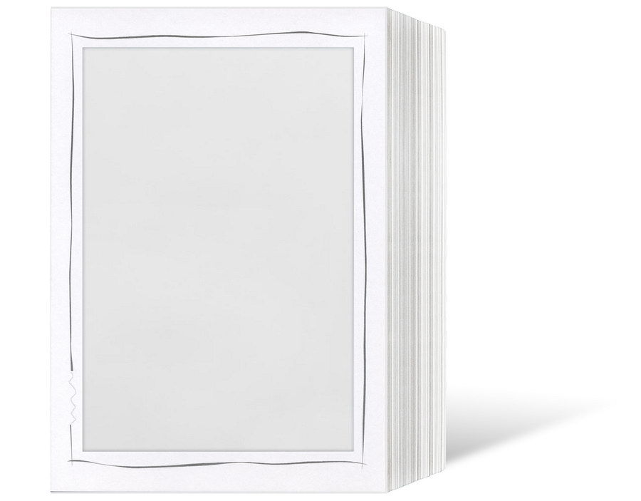 Endlosleporello für 13x18 cm - weiß - weiß matte Maske - grauer Tuscherand - 25 Teile