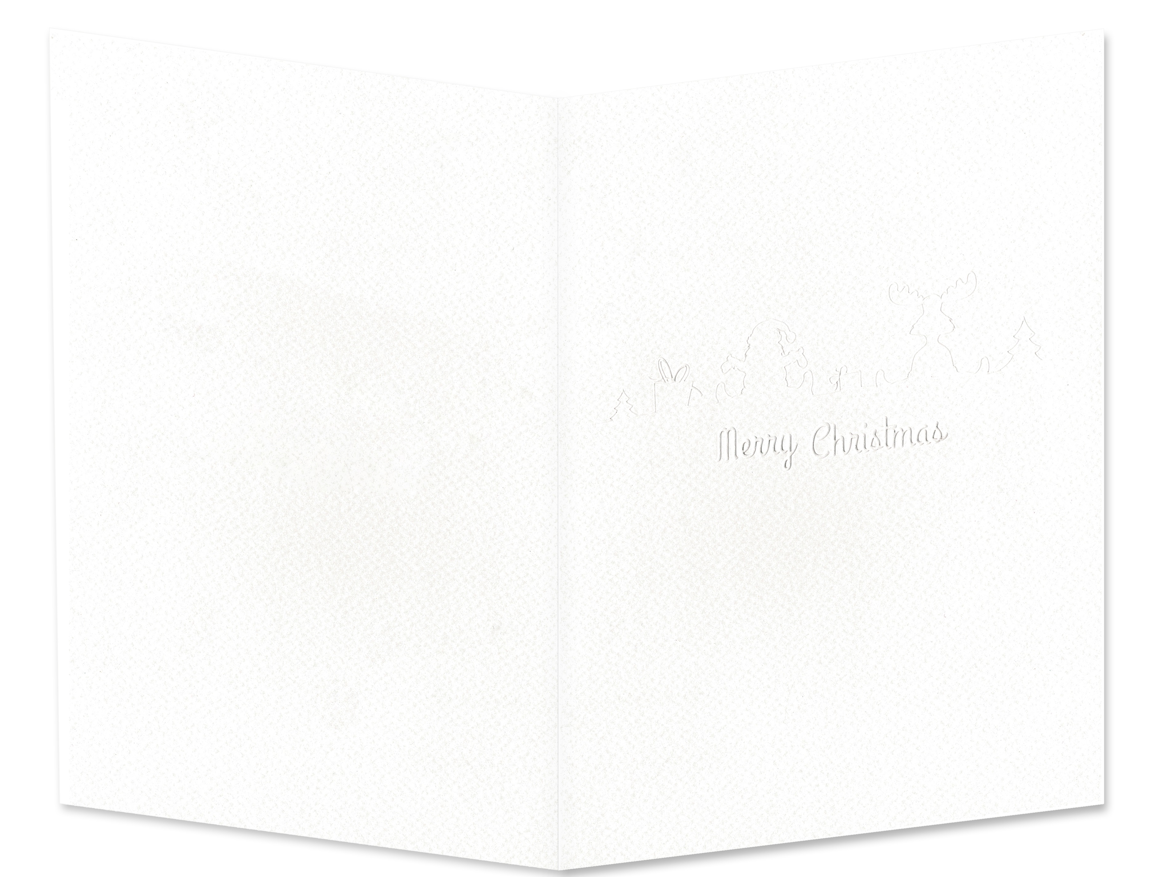 Portraitmappe mit Tasche für 13x18 cm - weiß - Merry Christmas - Hochprägung