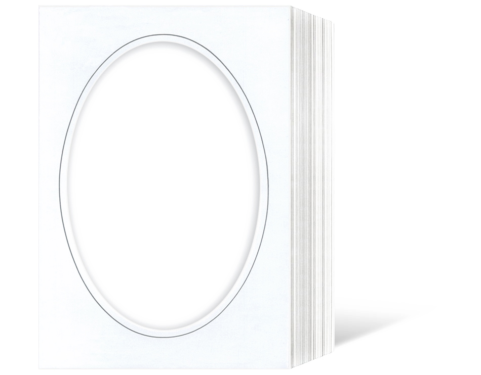 Endlosleporello für 13x18 cm - weiß - weiß glänzende Maske - grauer Rand - eckig/oval - 50 Teile