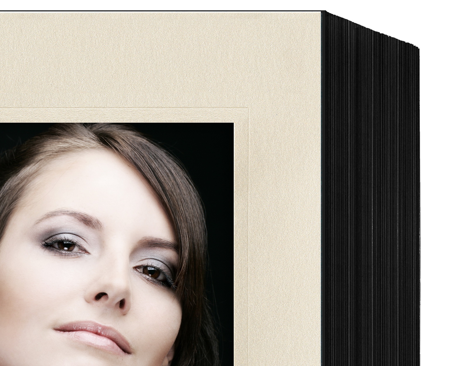 Endlosleporello für 13x18 cm - schwarz - creme satinierte Maske - Blindprägung -100 Teile