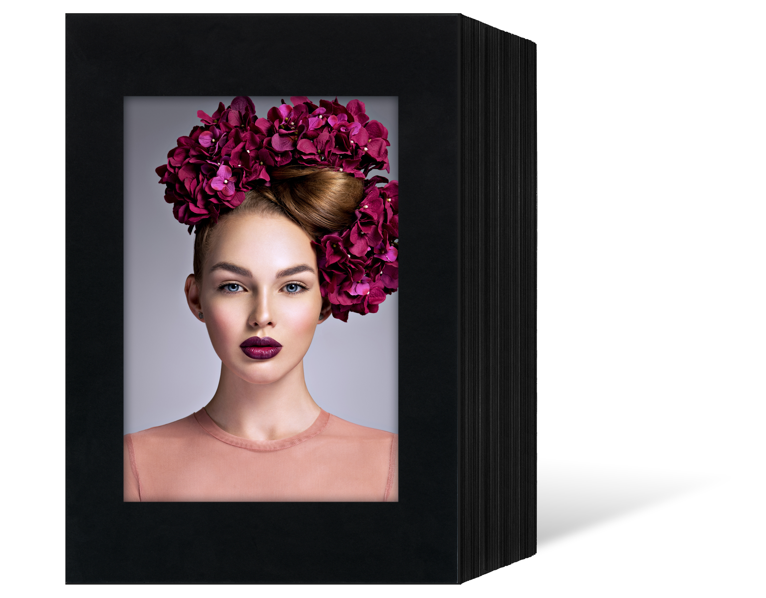 Endlosleporello  für 20x25 cm - schwarz - schwarze matte Maske - ohne Rand - 100 Teile