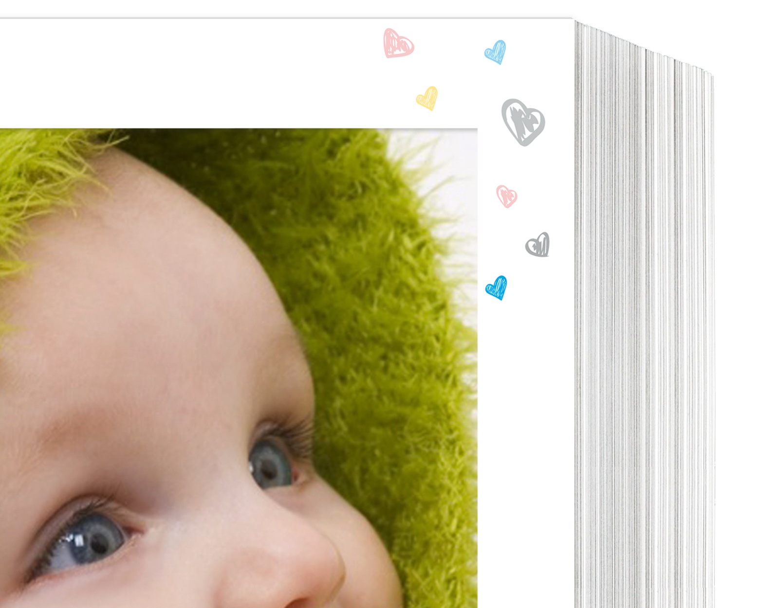 Endlosleporello für 13x18 cm - weiß - weiß mit 4-farbigem Druck Baby - 100 Teile