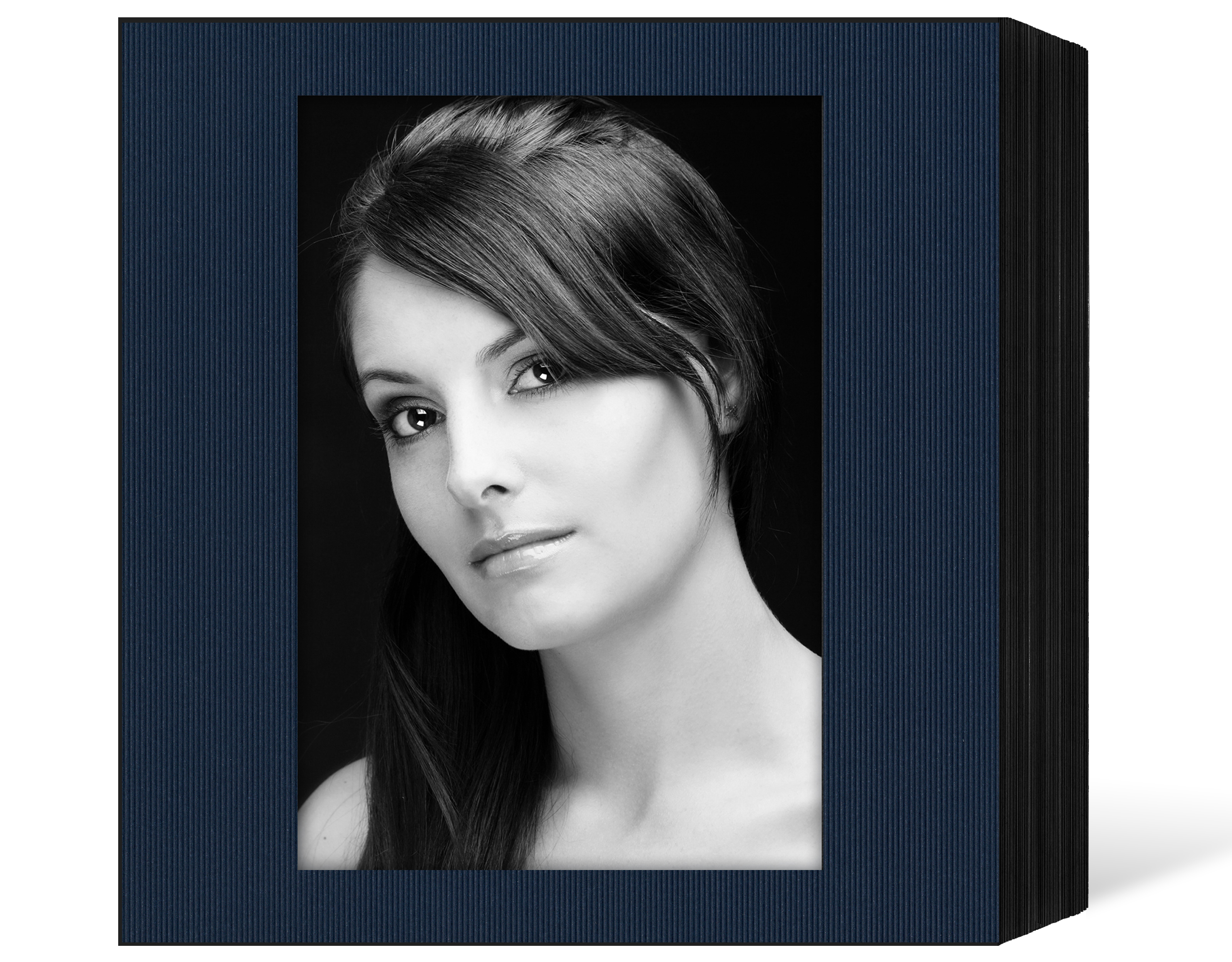 quadratisches Endlosleporello für 13x18 cm - schwarz - blau gerippte Maske - 100 Teile