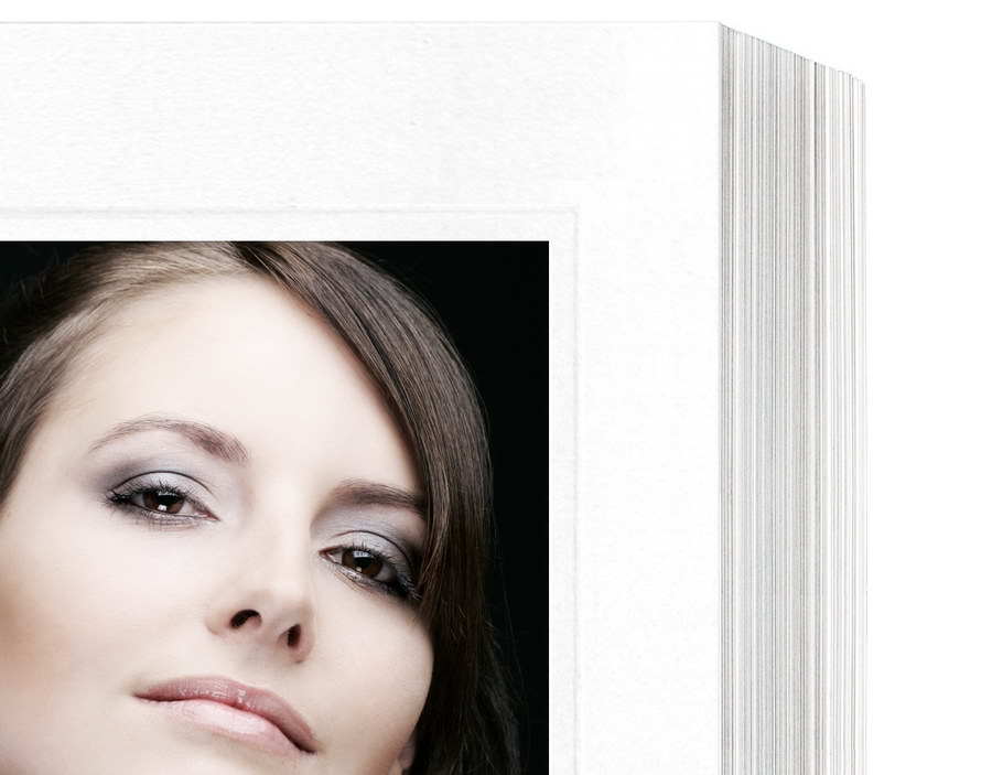 Endlosleporello für 13x18 cm - weiß - weiß matte Maske - Blindprägung- 25 Teile