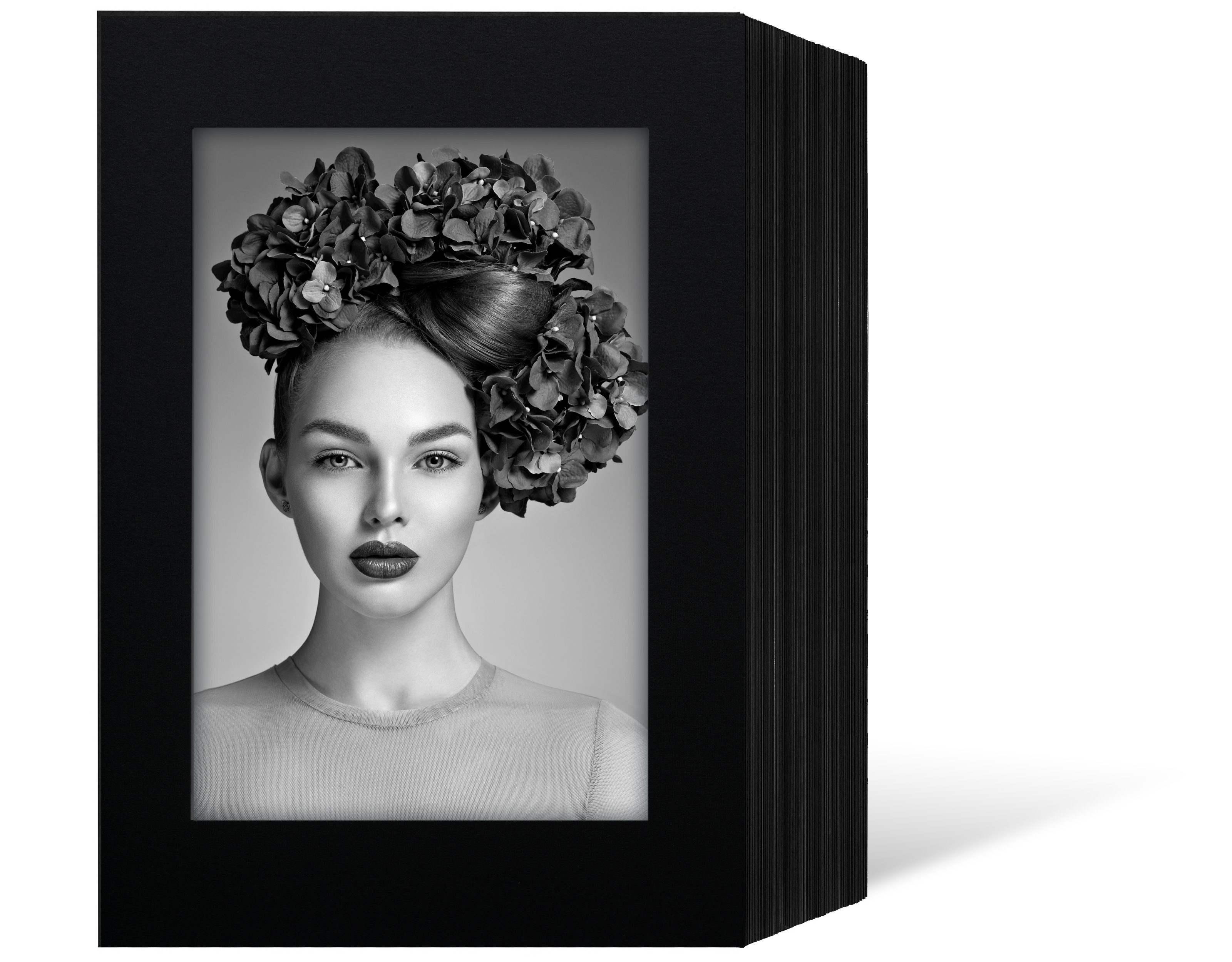 Endlosleporello für 10x15 cm - schwarz - schwarz  matte Maske - 50 Teile