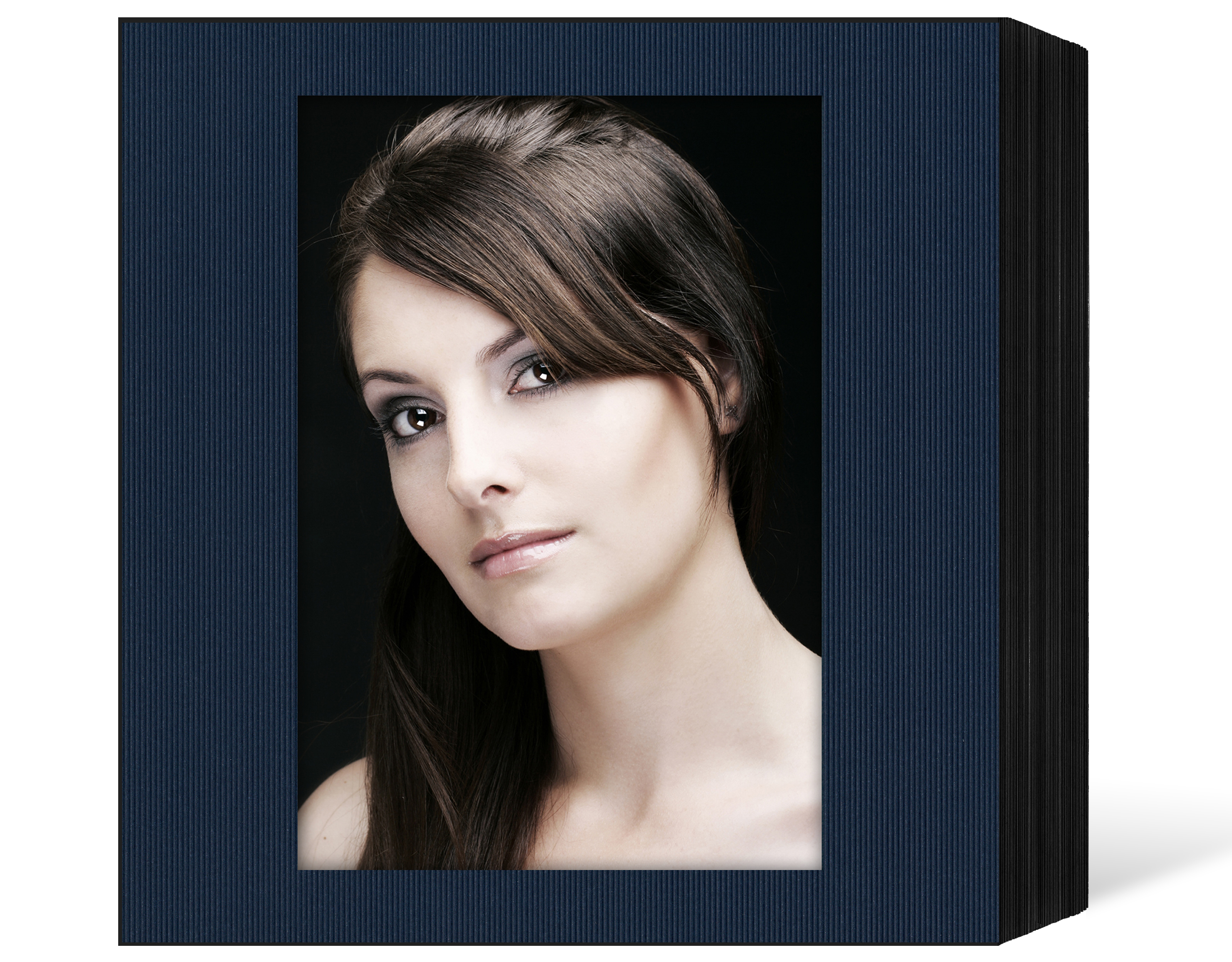 quadratisches Endlosleporello für 13x18 cm - schwarz - blau gerippte Maske - 100 Teile