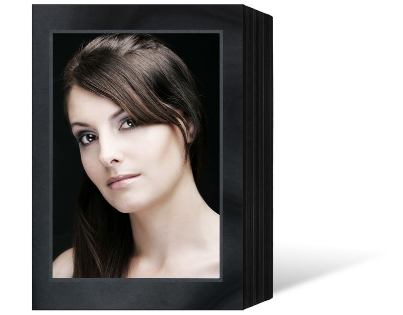 Endlosleporello für 15x20 cm - schwarz - schwarz/silber Maske - silber Rand - 100 Teile