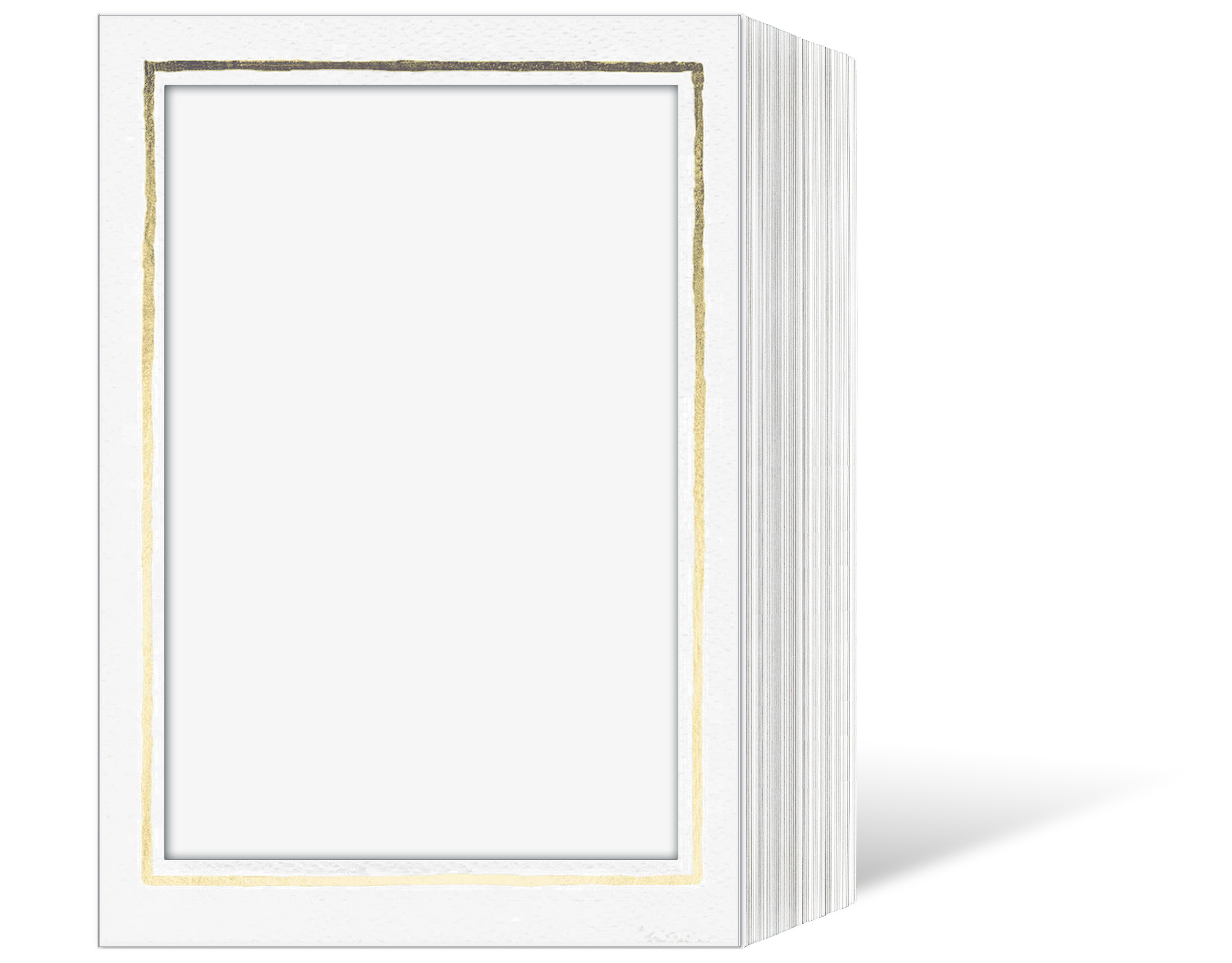 Endlosleporello für 13x18 cm - weiß - weiße filzgeprägte Maske - Goldrand - 50 Teile