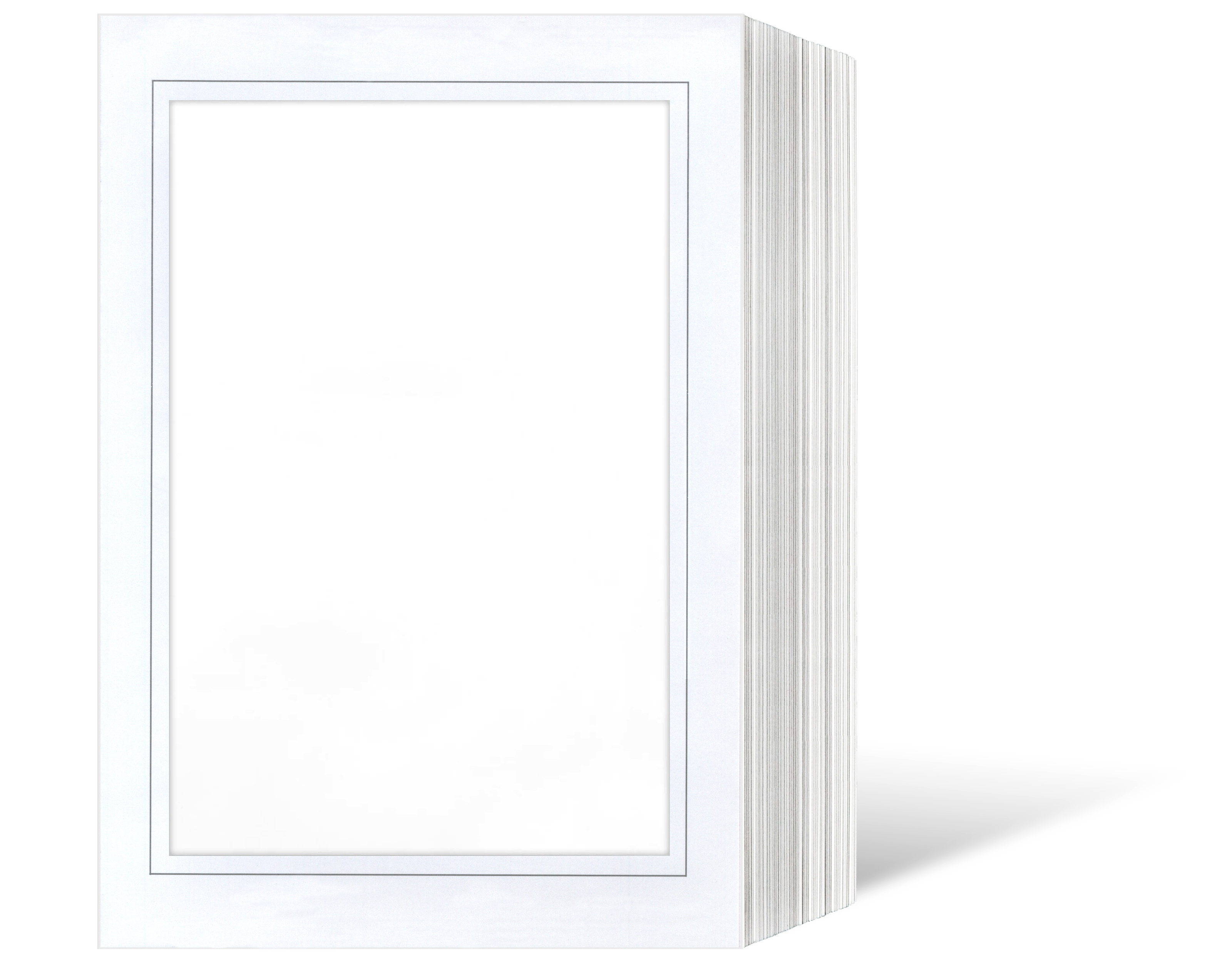 Endlosleporello  für 15x20 cm - weiß - weiße glänzende Maske - grauer Rand - eckig/oval - 50 Teile