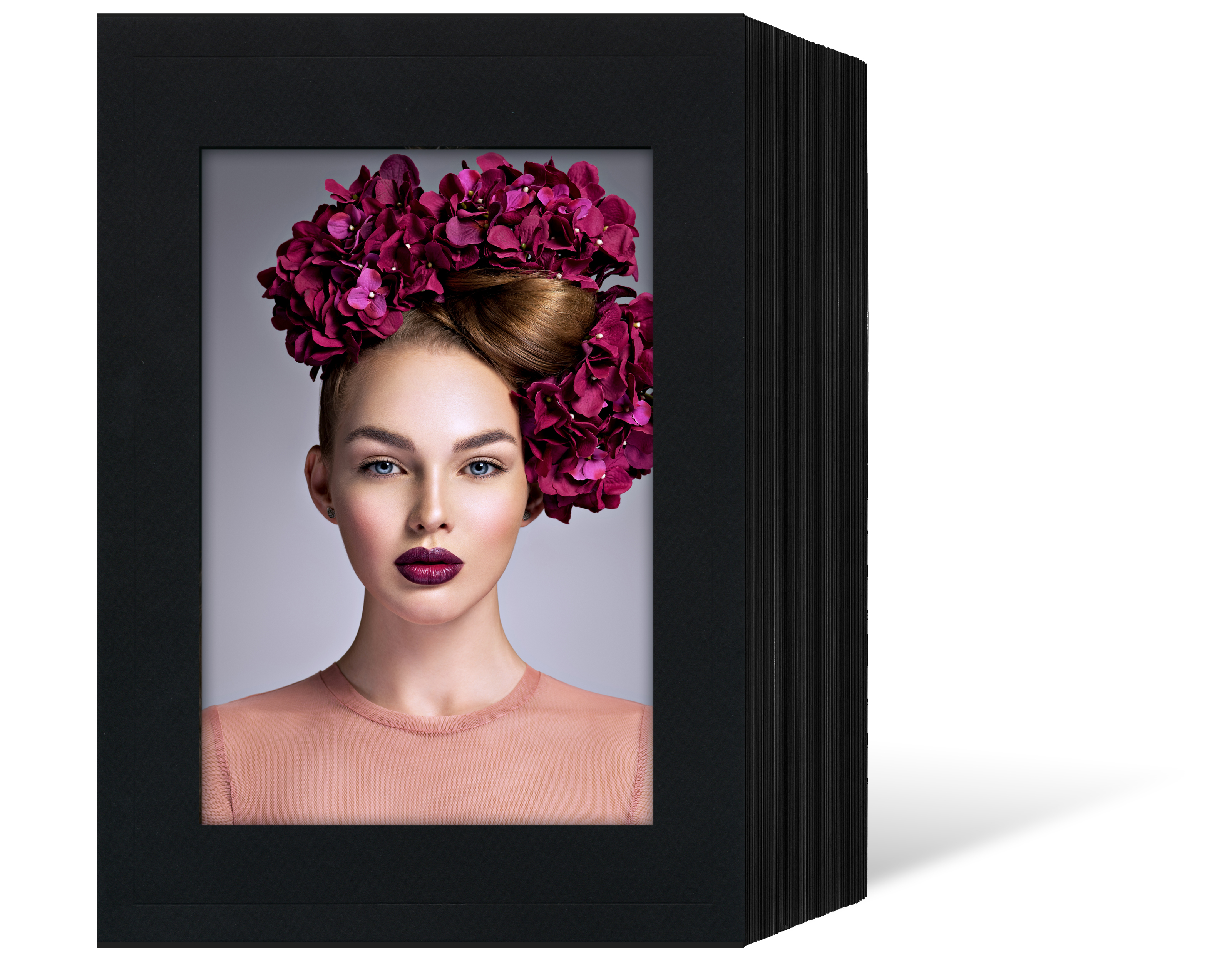 Endlosleporello für 13x18 cm - schwarz - schwarz filzgeprägte Maske - ohne Rand - 50 Teile