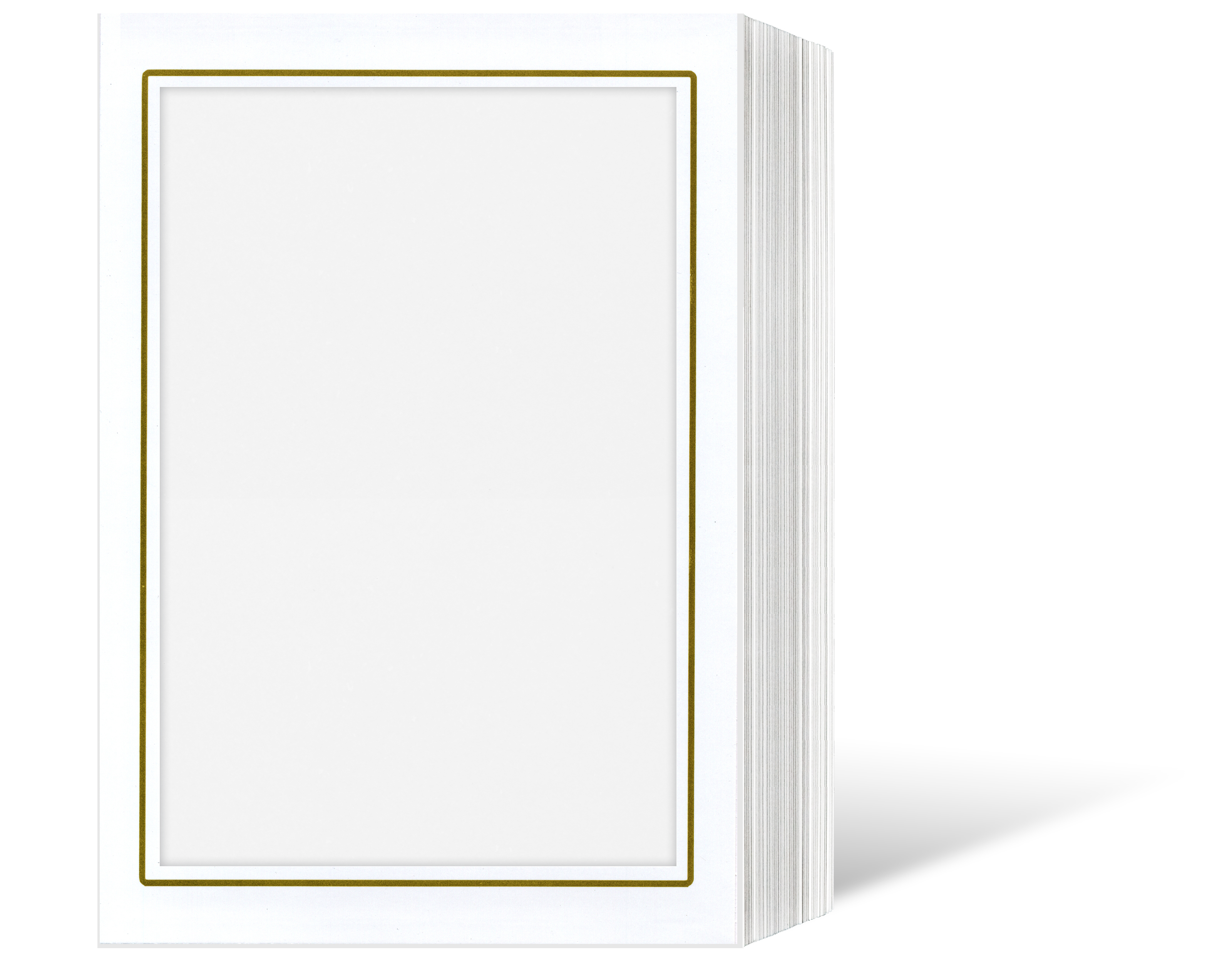 Endlosleporello  für 9x13 cm - weiß glänzend - weiße glänzende Maske - Goldrand - 50 Teile