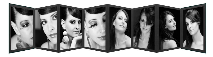 Kurz-Leporello mit Satinschleife Serie "Moiré Delux"