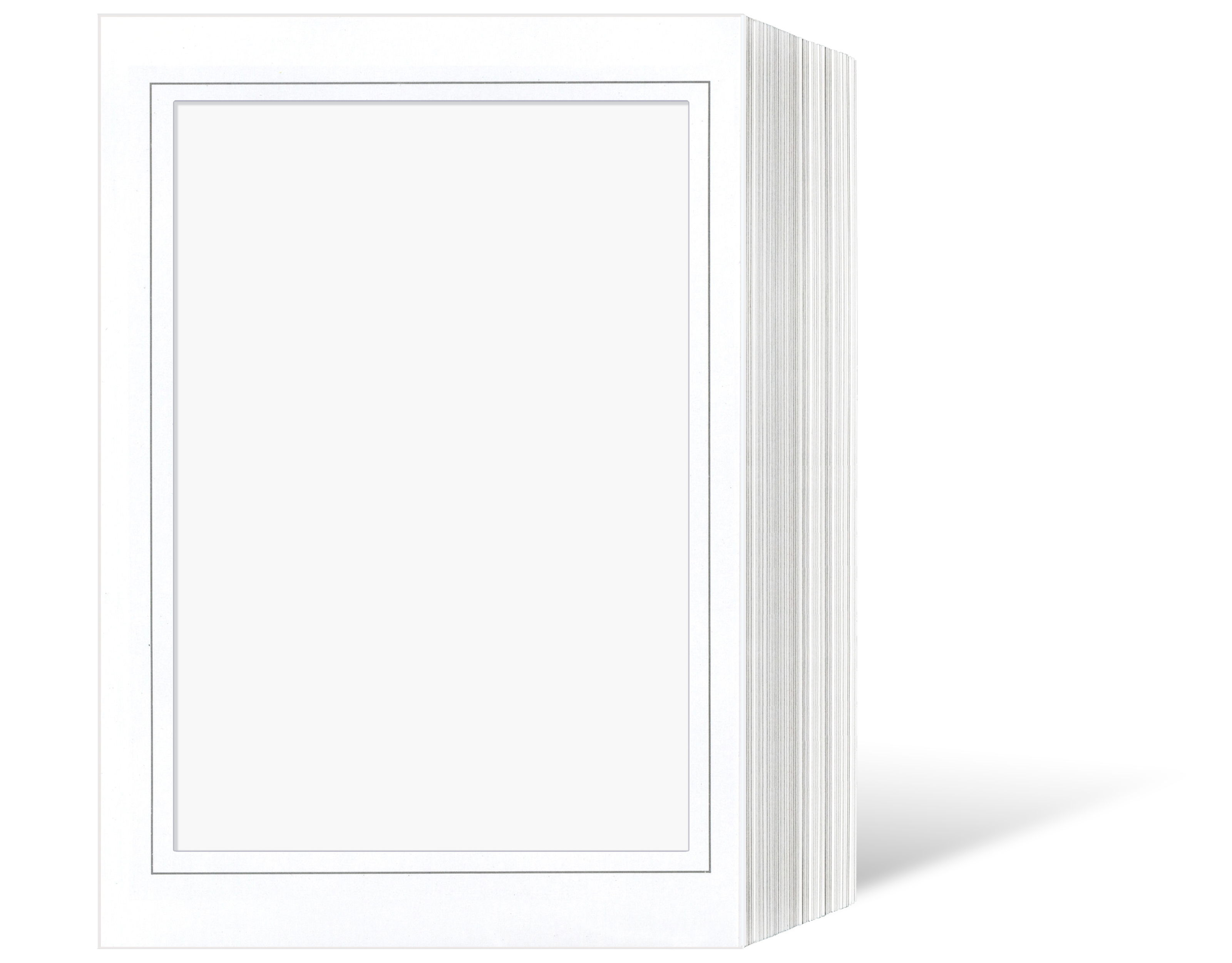 Endlosleporello  für 20x28 cm - weiß - weiße glänzende Maske - grauer Rand - 50 Teile
