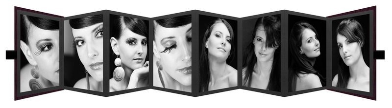 Kurz-Leporello mit Satinschleife Serie "Moiré"