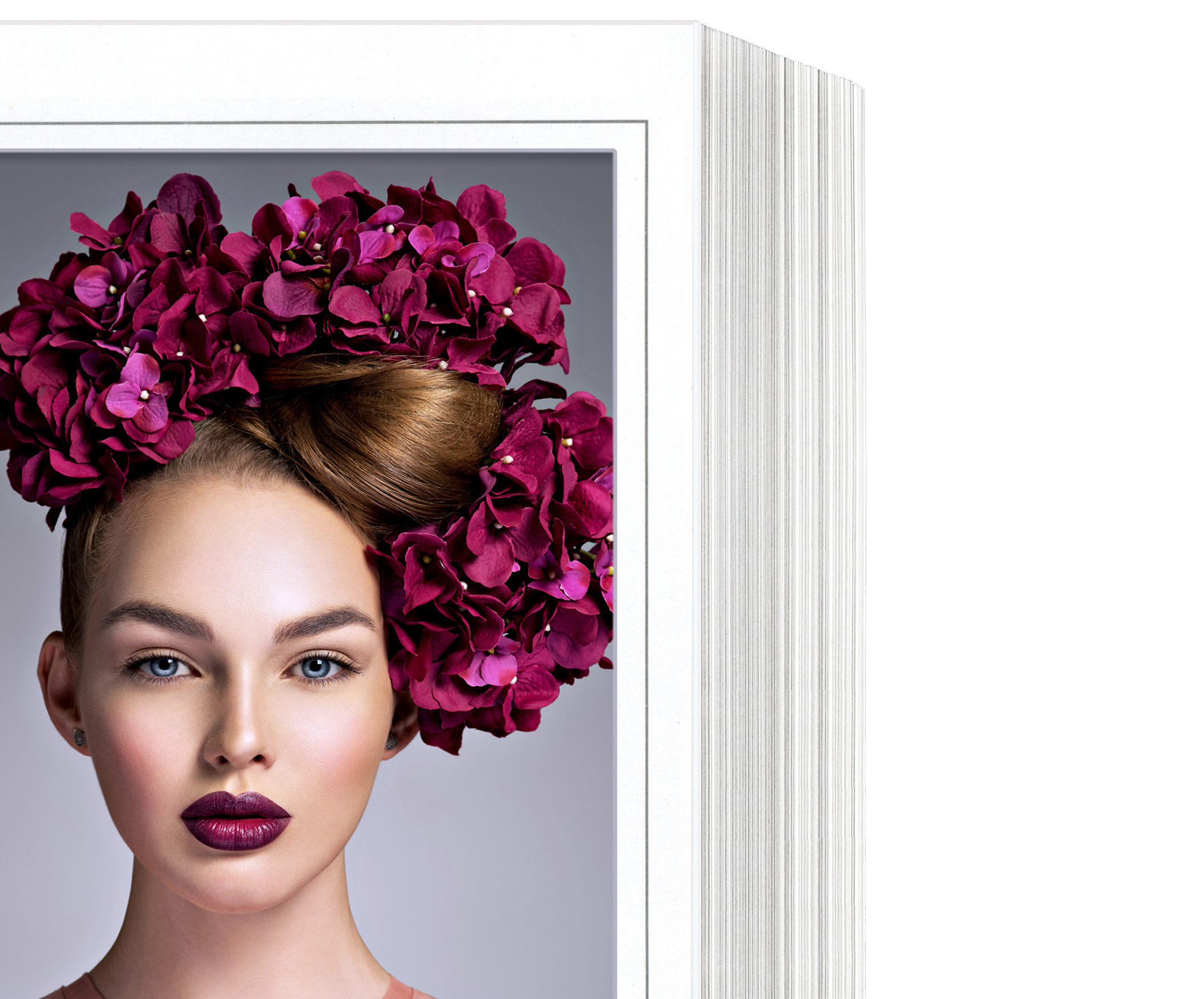 Endlosleporello  für 20x28 cm - weiß - weiße glänzende Maske - grauer Rand - 50 Teile