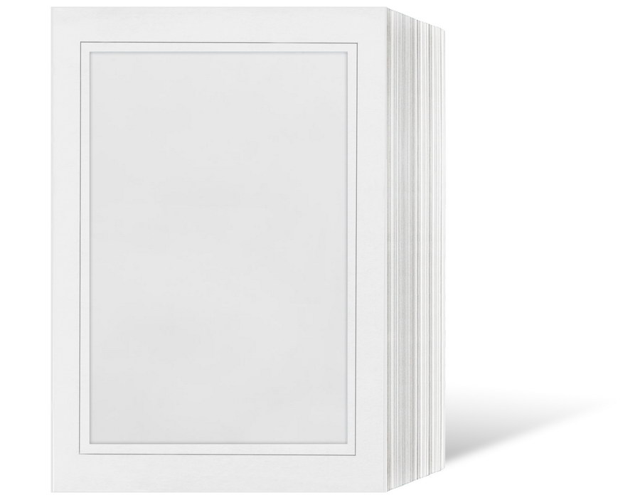 Endlosleporello  für 9x13 cm - weiß - weiße glänzende Maske - grauer Rand - 50 Teile