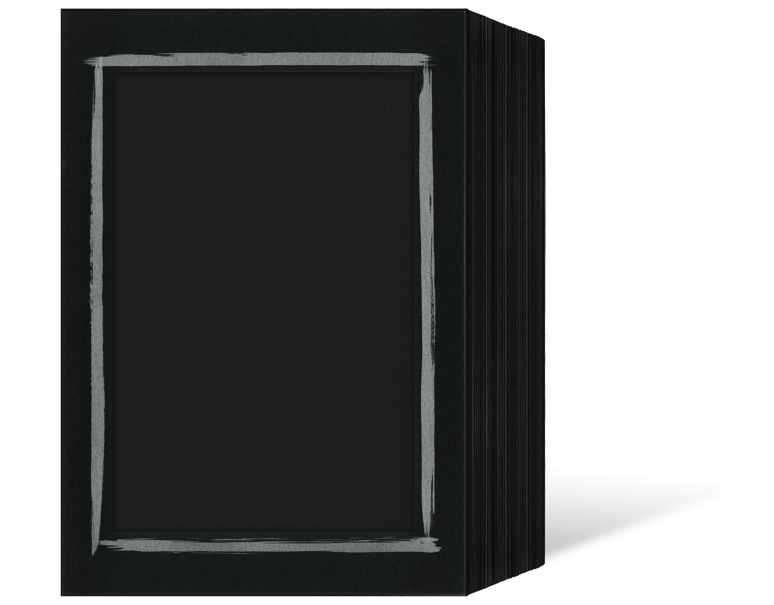 Endlosleporello für 13x18 cm - schwarz - schwarze Maske - silber Prinselrand - 50 Teile