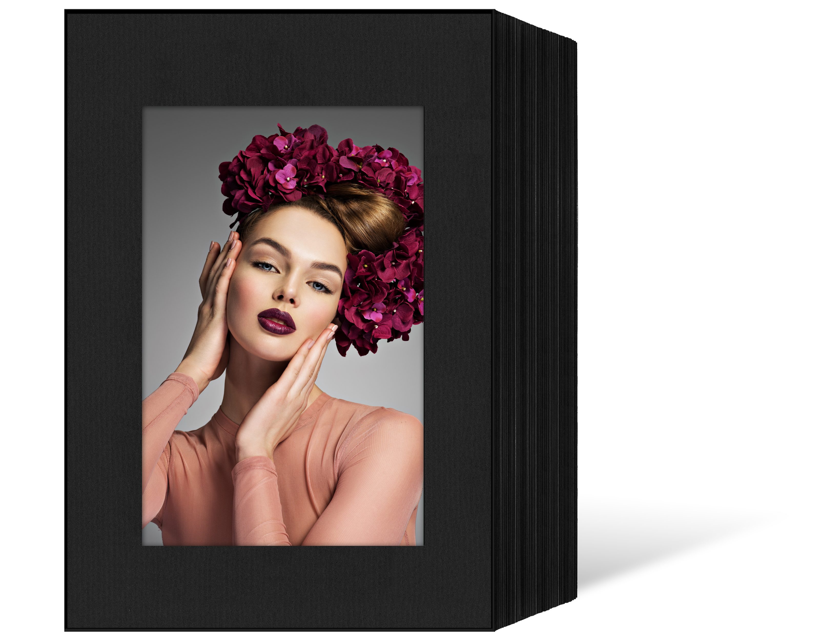 Endlosleporello für 10x15 cm - schwarz - schwarz gerippte Maske - 100 Teile