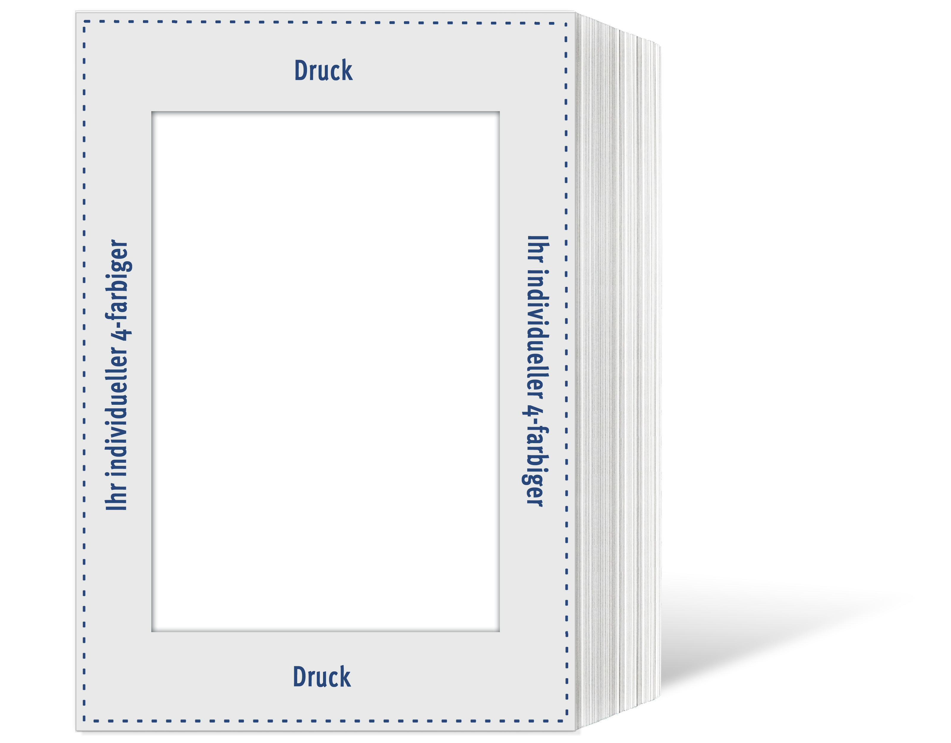 100 Stück Individuell bedruckbares Endlosleporello für 13x18 cm - weißer Rückteil - 4-farbig bedruckt - 100 Stück