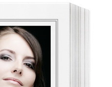 Endlosleporello  für 9x13 cm - weiß - weiße glänzende Maske - Silberrand - 50 Teile