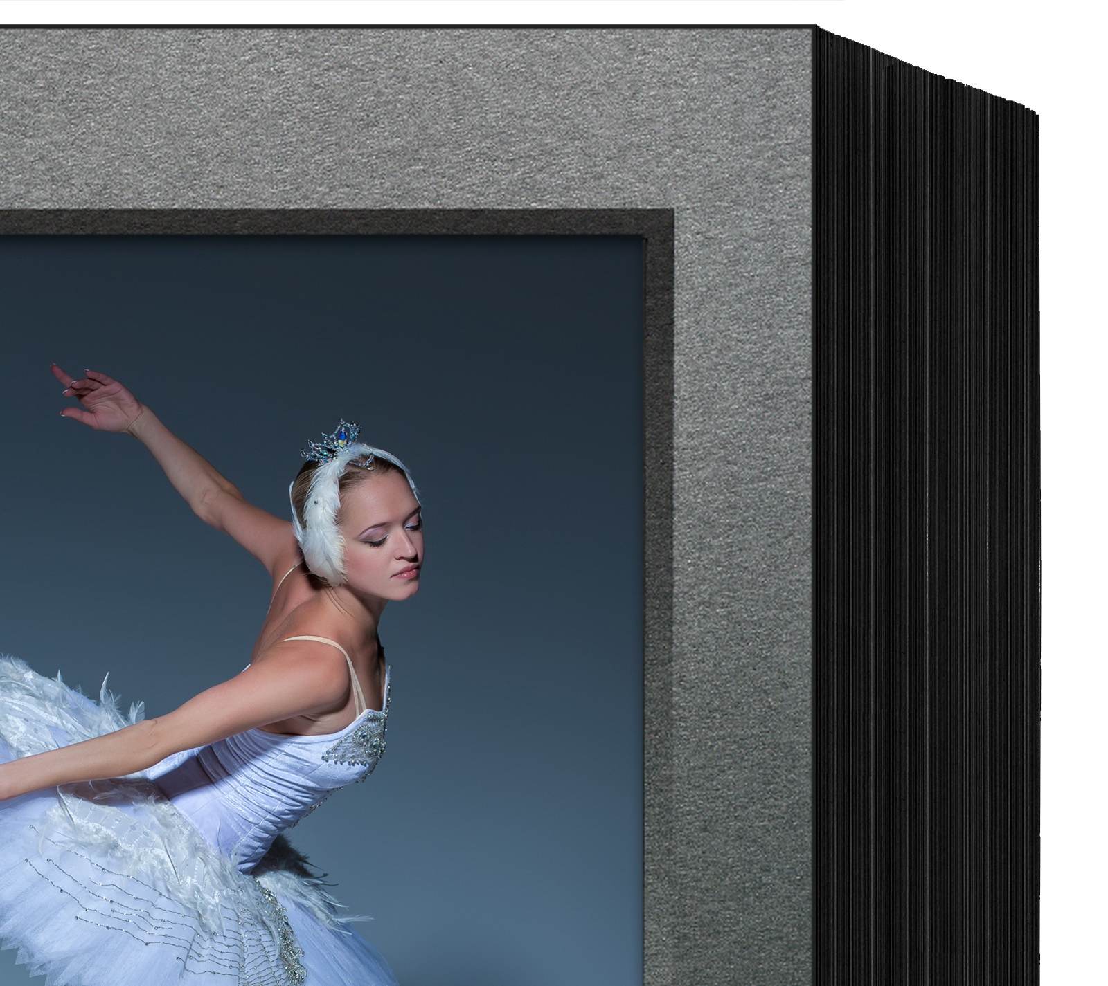 Endlosleporello für 15x20 cm - schwarz - silber/schwarz Maske - Silberrand - 100 Teile