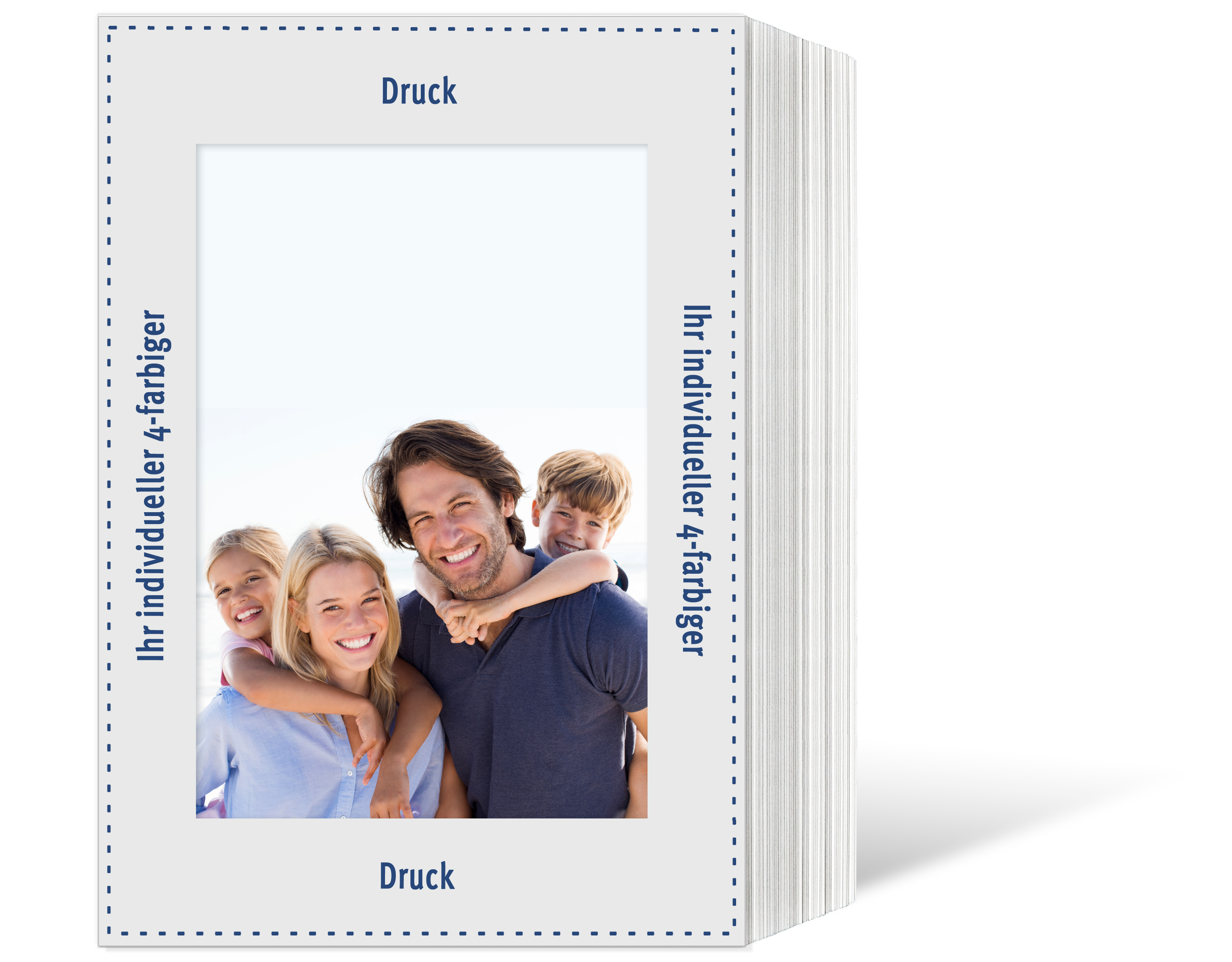 100 Stück Individuell bedruckbares Endlosleporello für 13x18 cm - weißer Rückteil - 4-farbig bedruckt - 100 Stück