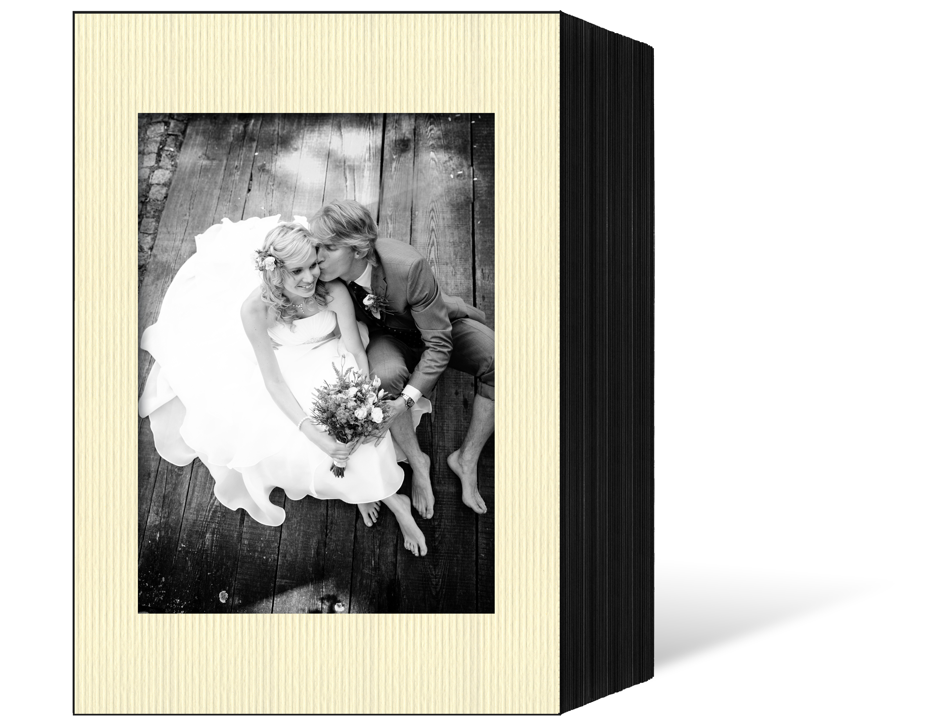 Endlosleporello  für 18x24 cm - schwarz - creme gerippte Maske- 50 Teile