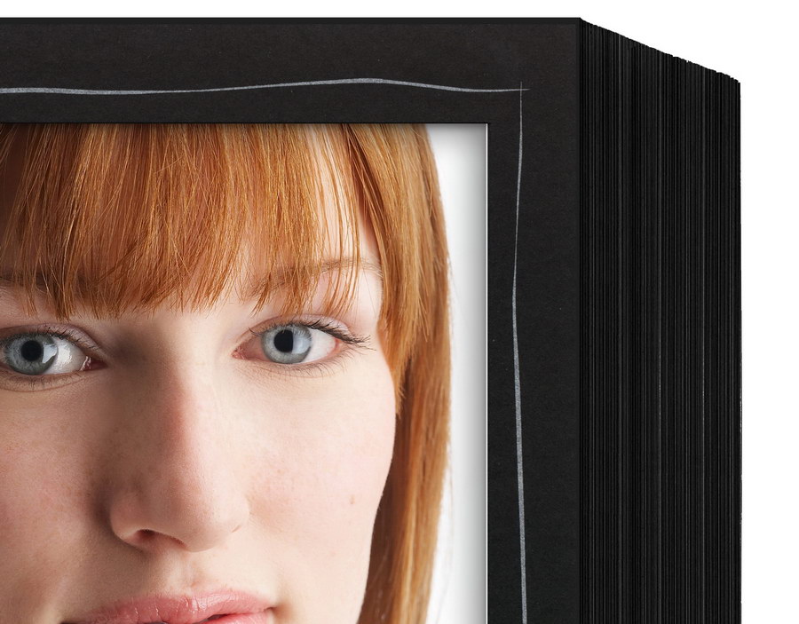 Endlosleporello für 13x18 cm - schwarz - schwarze Maske - silber Tuscherand - 25 Teile