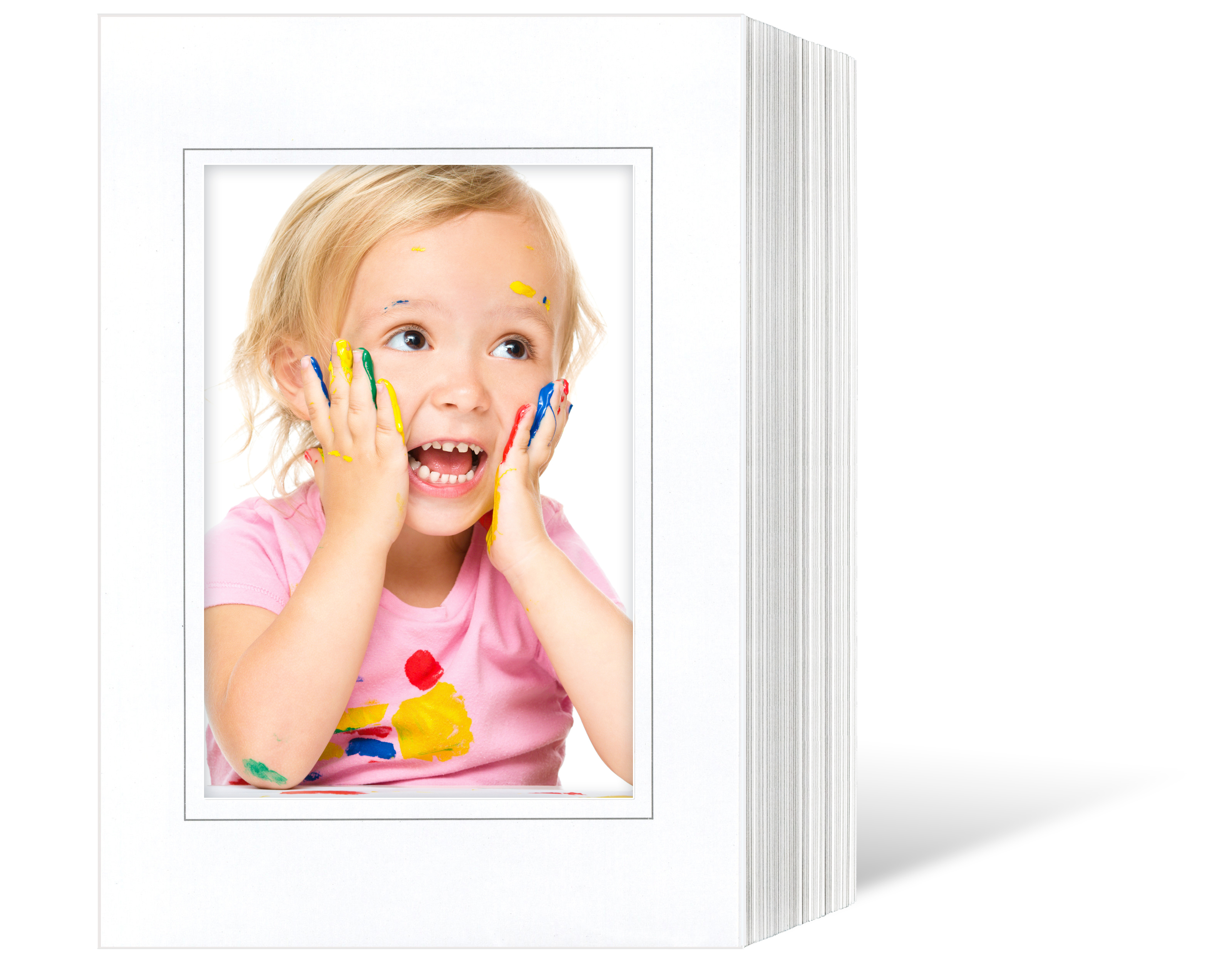 Endlosleporello  für 18x24 cm - weiß - weiße glänzende Maske - grauer Rand - 50 Teile