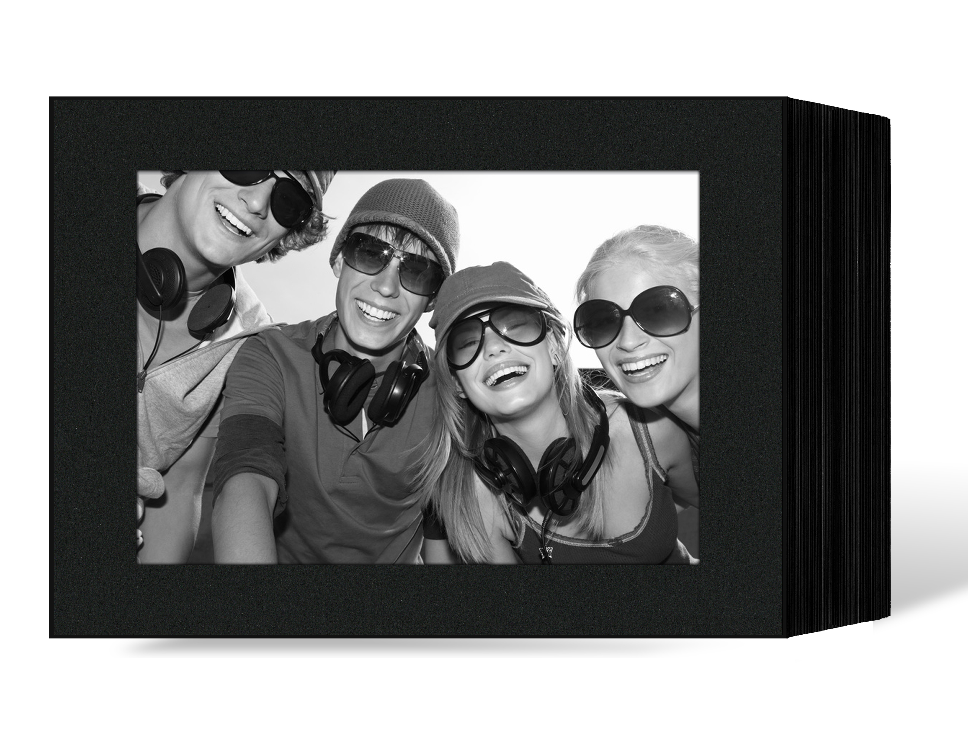 Endlosleporello  Querformat für 13x18 cm - schwarz - schwarze matte Maske - ohne Rand - 50 Teile