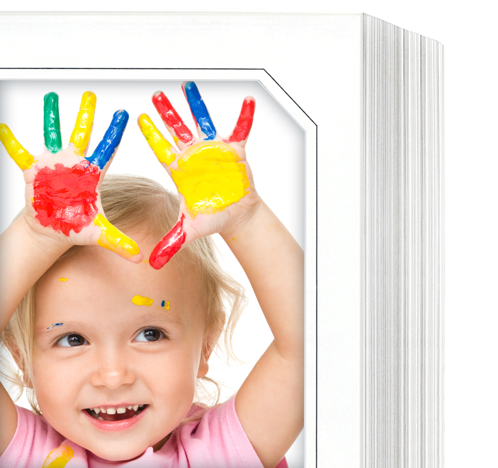 Endlosleporello achteckig für 15x20 cm - weiß - weiße glänzende Maske - grauer Rand - 100 Teile