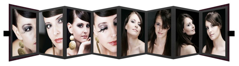 Kurz-Leporello mit Satinschleife Serie "Moiré"