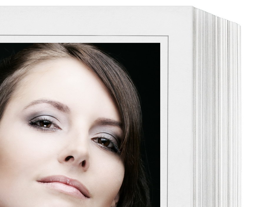 Endlosleporello  für 9x13 cm - weiß - weiße glänzende Maske - grauer Rand - 50 Teile