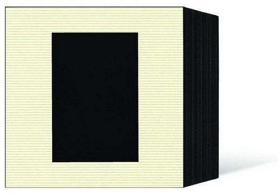 quadratisches Endlosleporello für 15x20 cm - schwarz - creme gerippte Maske - 50 Teile
