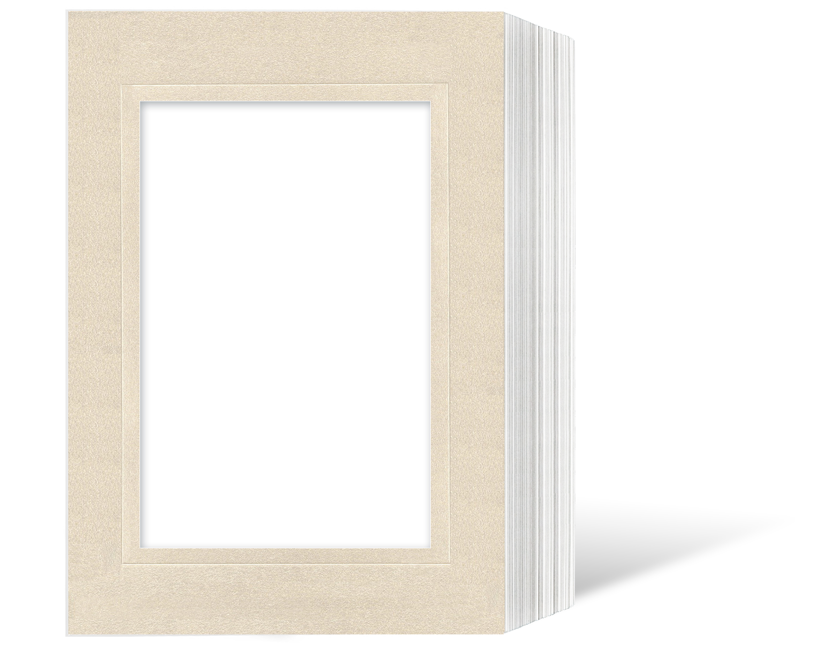 Endlosleporello für 10x15 cm - weiß - creme satinierte Maske - Blindprägung - 50 Teile