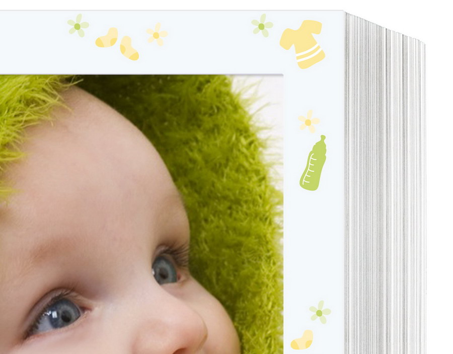 Endlosleporello für 13x18 cm - weiß - weiß mit 4-farbigem Druck Babysachen - 100 Teile