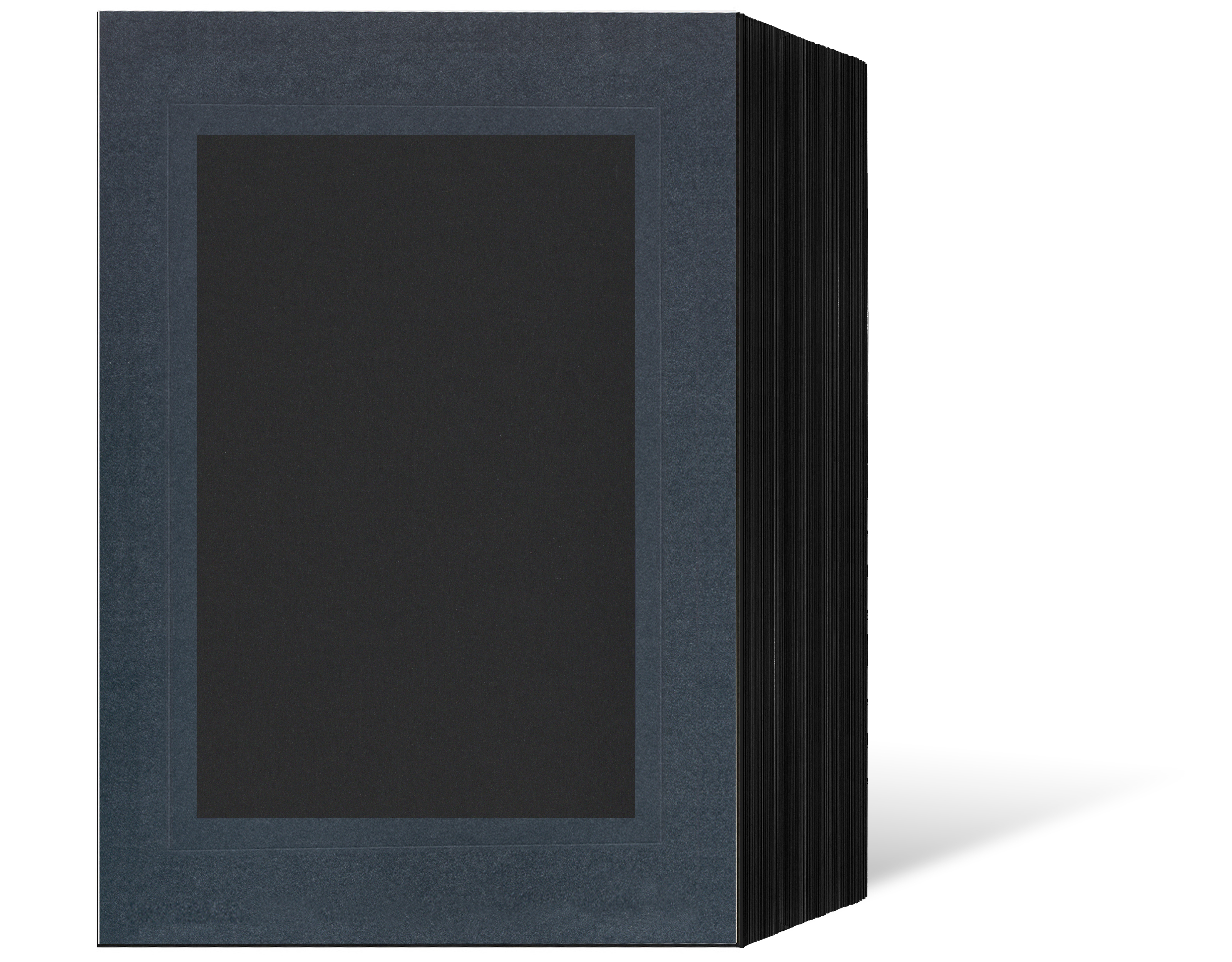 Endlosleporello für 13x18 cm - schwarz - anthrazit satinierte Maske - Blindprägung - 50 Teile
