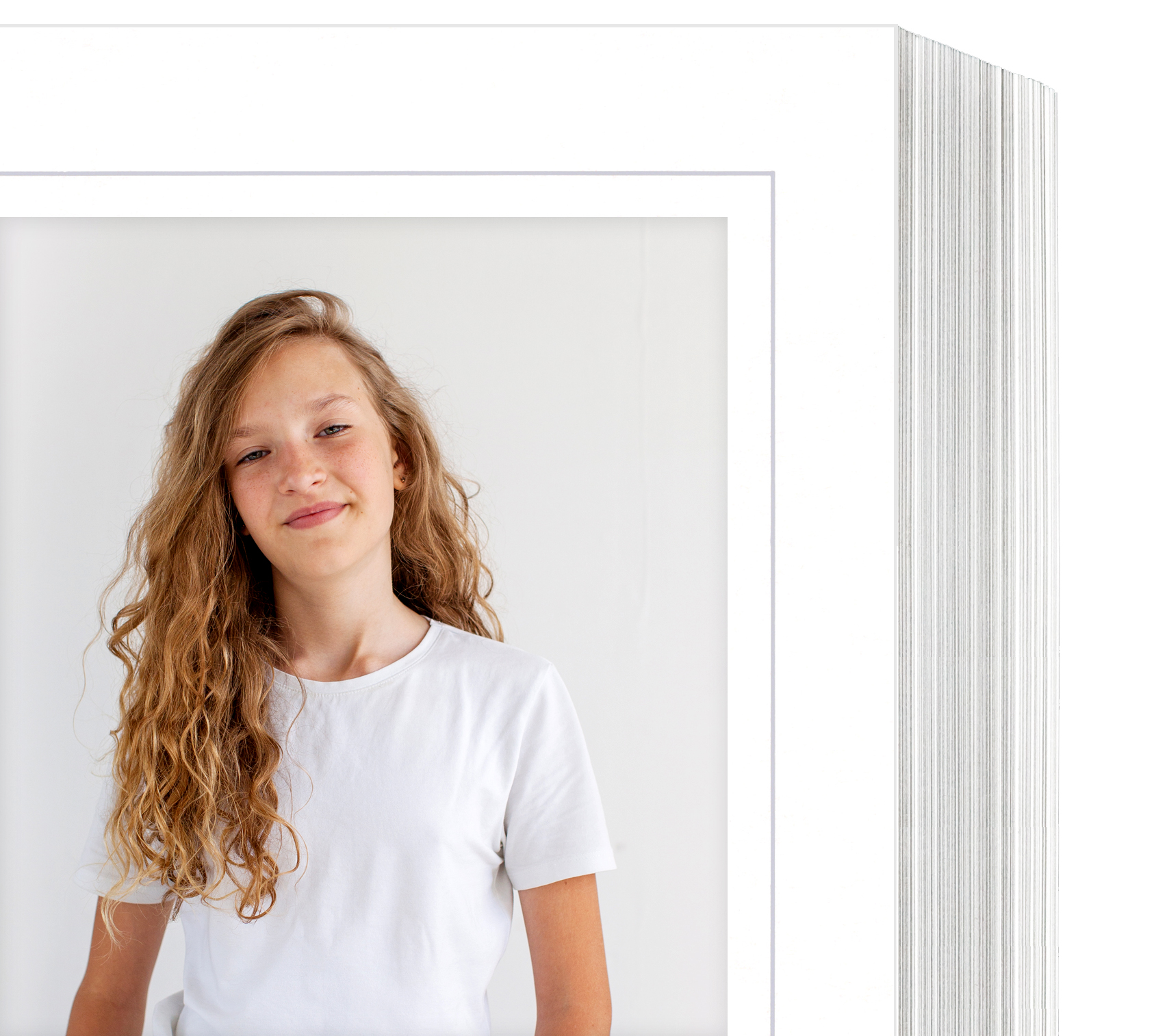 Endlosleporello  für 15x20 cm - weiß - weiße matte Maske - grauer Rand - 50 Teile